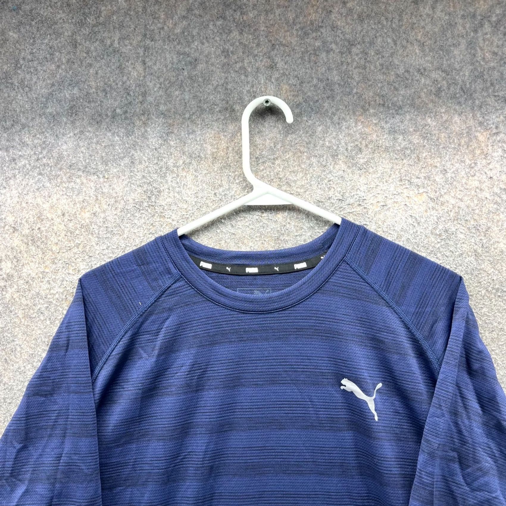 Puma PUMA Shirt Mens XL Blue Navy Stripes Athletic Jersey Soccer Extra Large Gym T-Shirt Sports Mens XL Blue Navy Stripes Size US XL / EU 56 / 4 - 6 Thumbnail