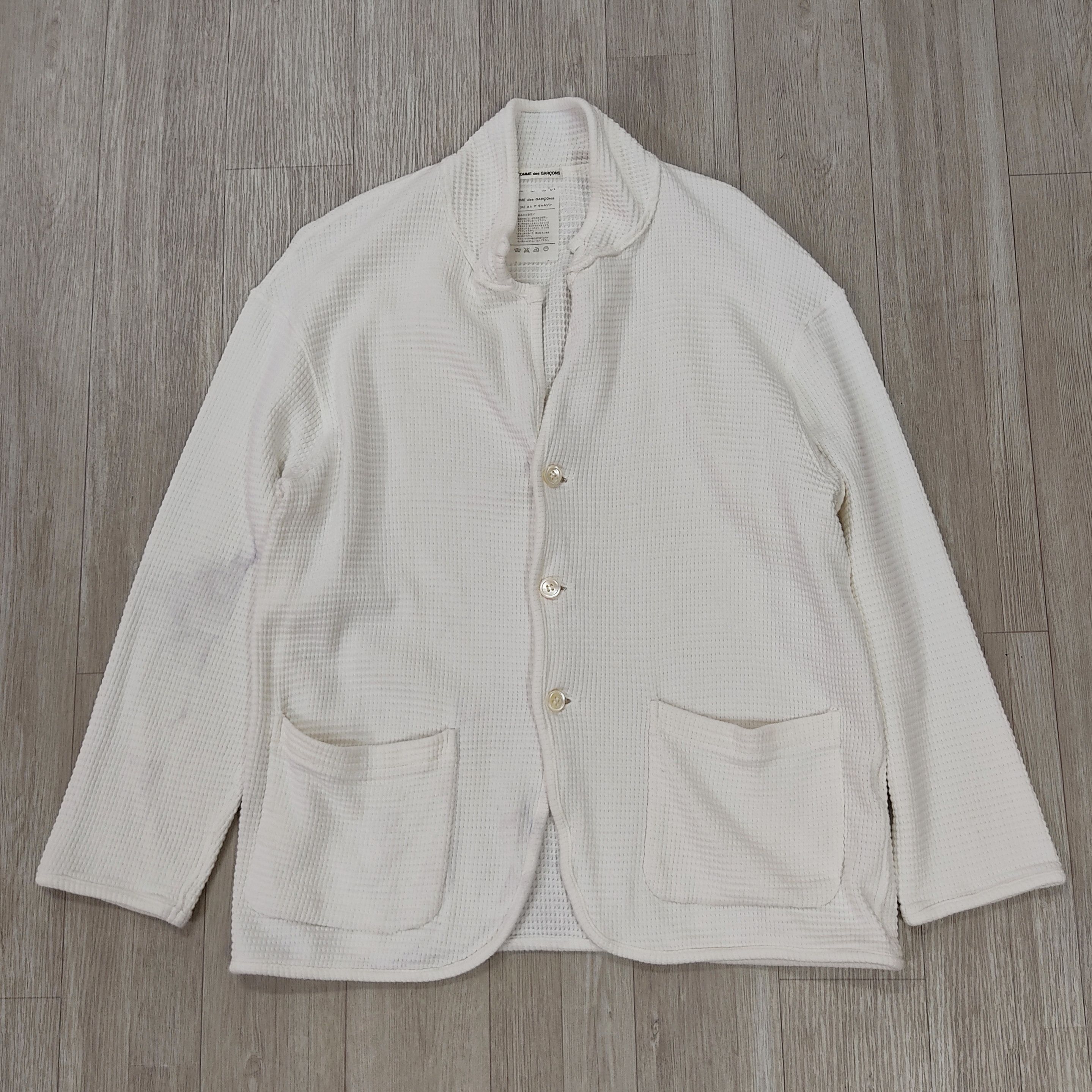 Comme des Garcons CDG Waffle Knit Button Up Cardigan Jacket Size US L / EU 52-54 / 3 - 3 Thumbnail
