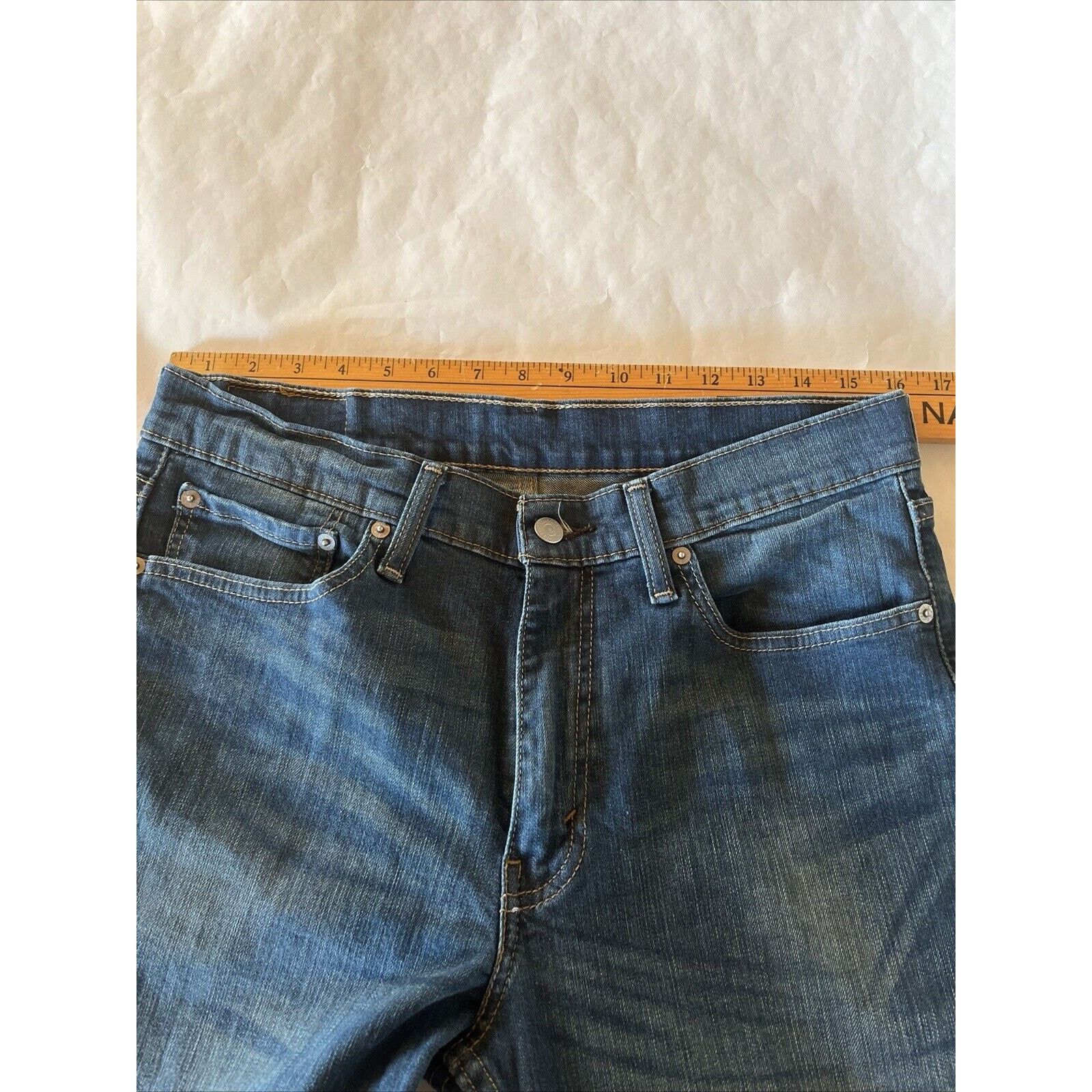 Levi's Levi’s 513 Mens Jeans 32x31 Regular Fit Blue Med Wash Cotton Size US 32 / EU 48 - 3 Thumbnail