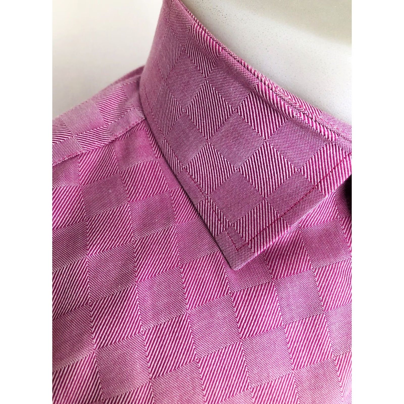 Ted Baker TED BAKER London Shirt Mens 15.5 Pink ARCHIVE TimePiece Wrist Watch FLIP CUFF Size US L / EU 52-54 / 3 - 4 Thumbnail