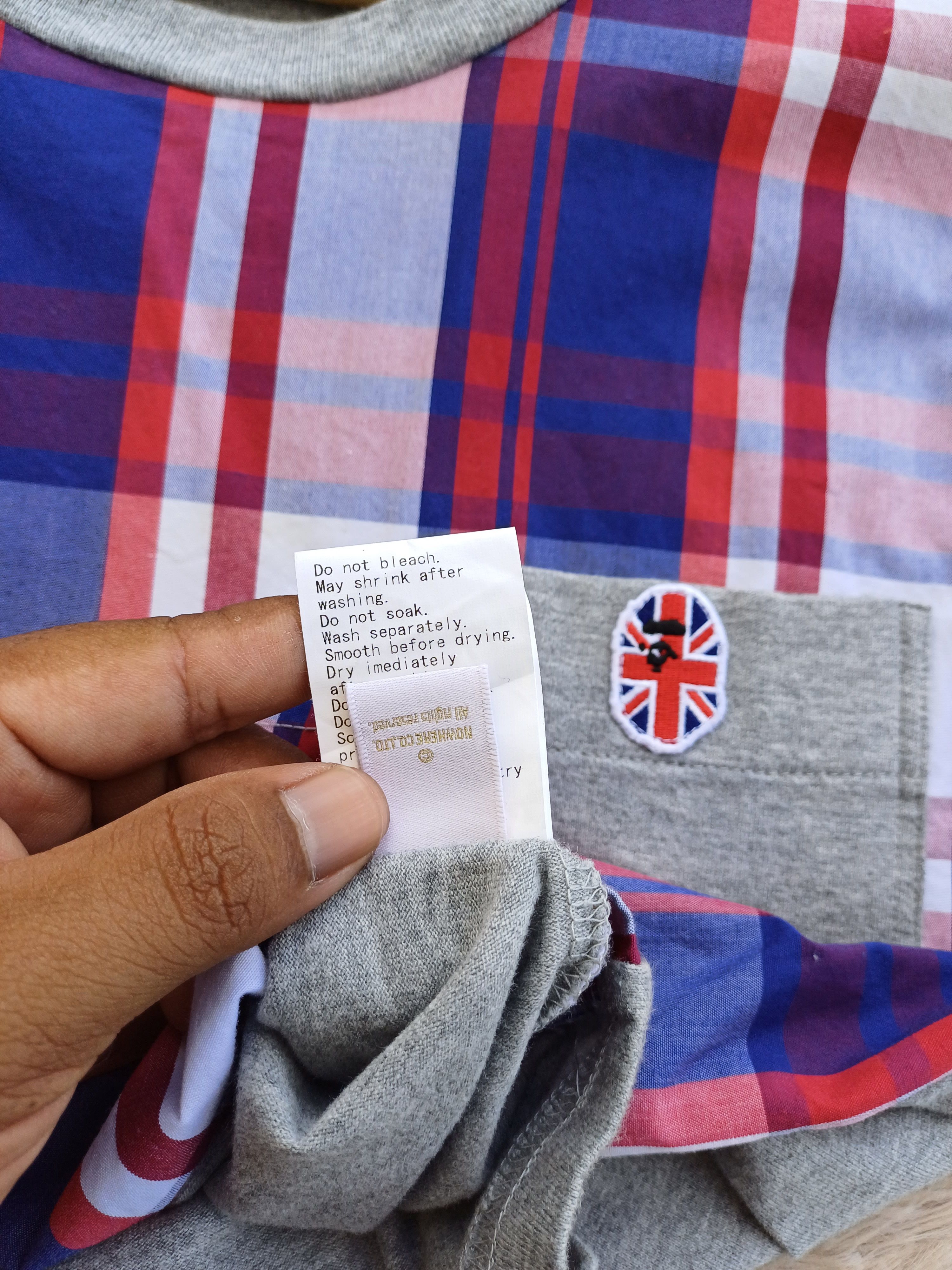 Bape Bape Check Union Jack Pocket Tee Size US S / EU 44-46 / 1 - 12 Thumbnail