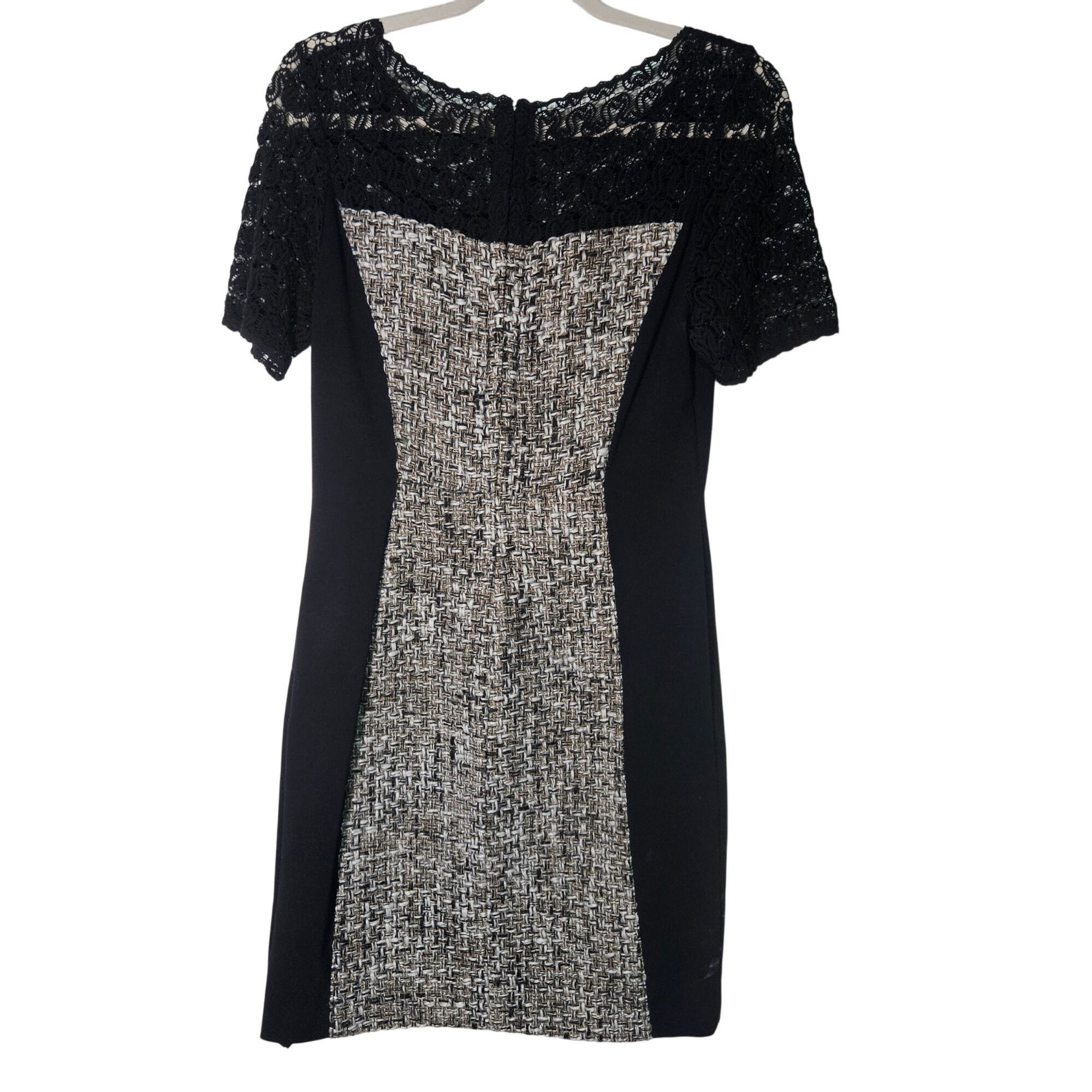 Other Moulinette Soeurs Women Sheath Dress Blk Tweed Lace 6 Quiet Size M / US 6-8 / IT 42-44 - 9 Thumbnail