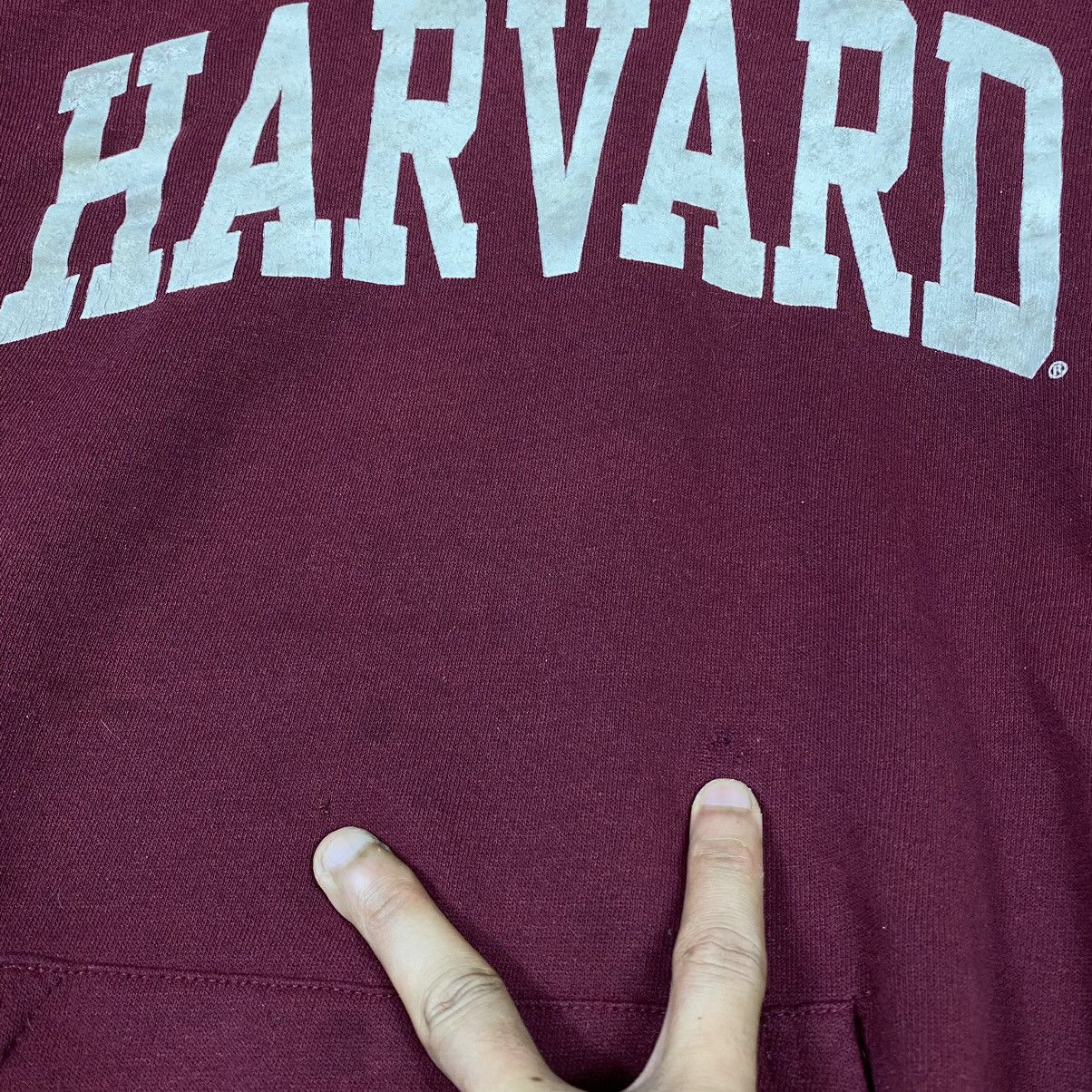 Vintage VINTAGE 80's HARVARD UNIVERSITY PULLOVER HOODIE Size US L / EU 52-54 / 3 - 8 Thumbnail