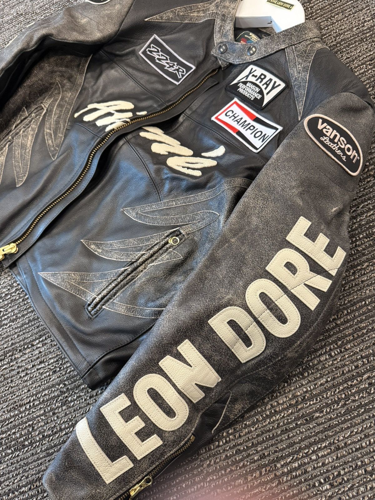 Aime Leon Dore × Vanson Leathers Aime Leon Dore X Vanson Distressed Leather Moto Jacket Size US M / EU 48-50 / 2 - 4 Thumbnail