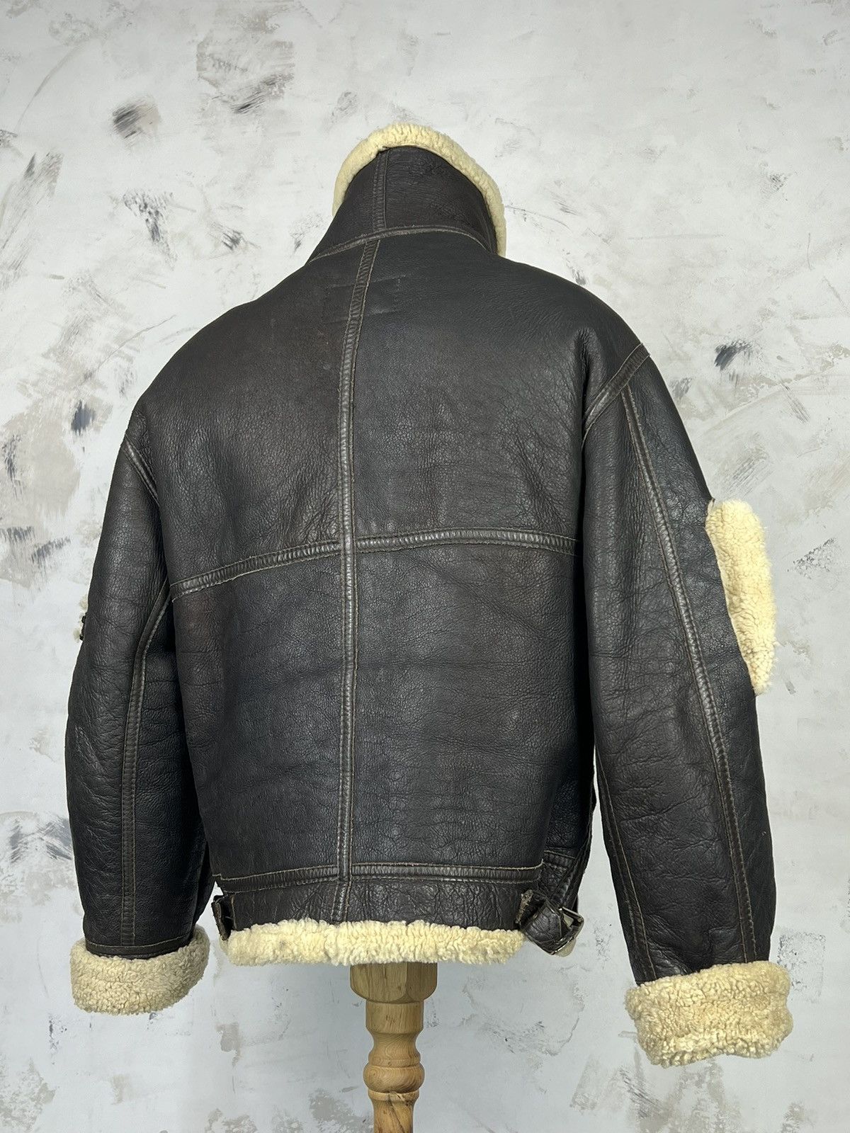 Vintage B-3 Style Shearling Flight Aviator Air Force Jacket S - M Size US M / EU 48-50 / 2 - 8 Thumbnail