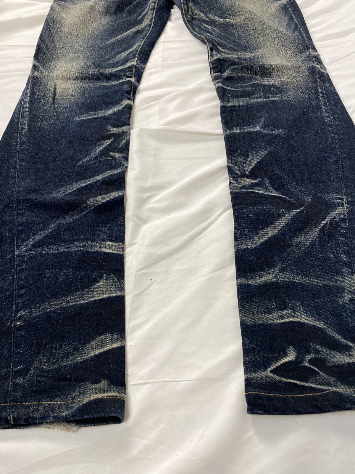 Tornado Mart Tornado Mart Wisker Washed Twisted Spiral Flared Style Denim Size US 34 / EU 50 - 8 Thumbnail