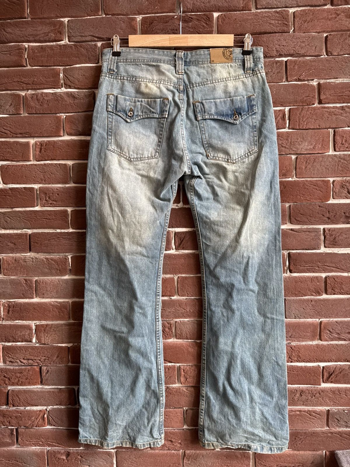 Diesel Vintage Y2k Rare Diesel Mud Wash Flared Jeans Pant Hype 32 Size US 32 / EU 48 - 2 Thumbnail