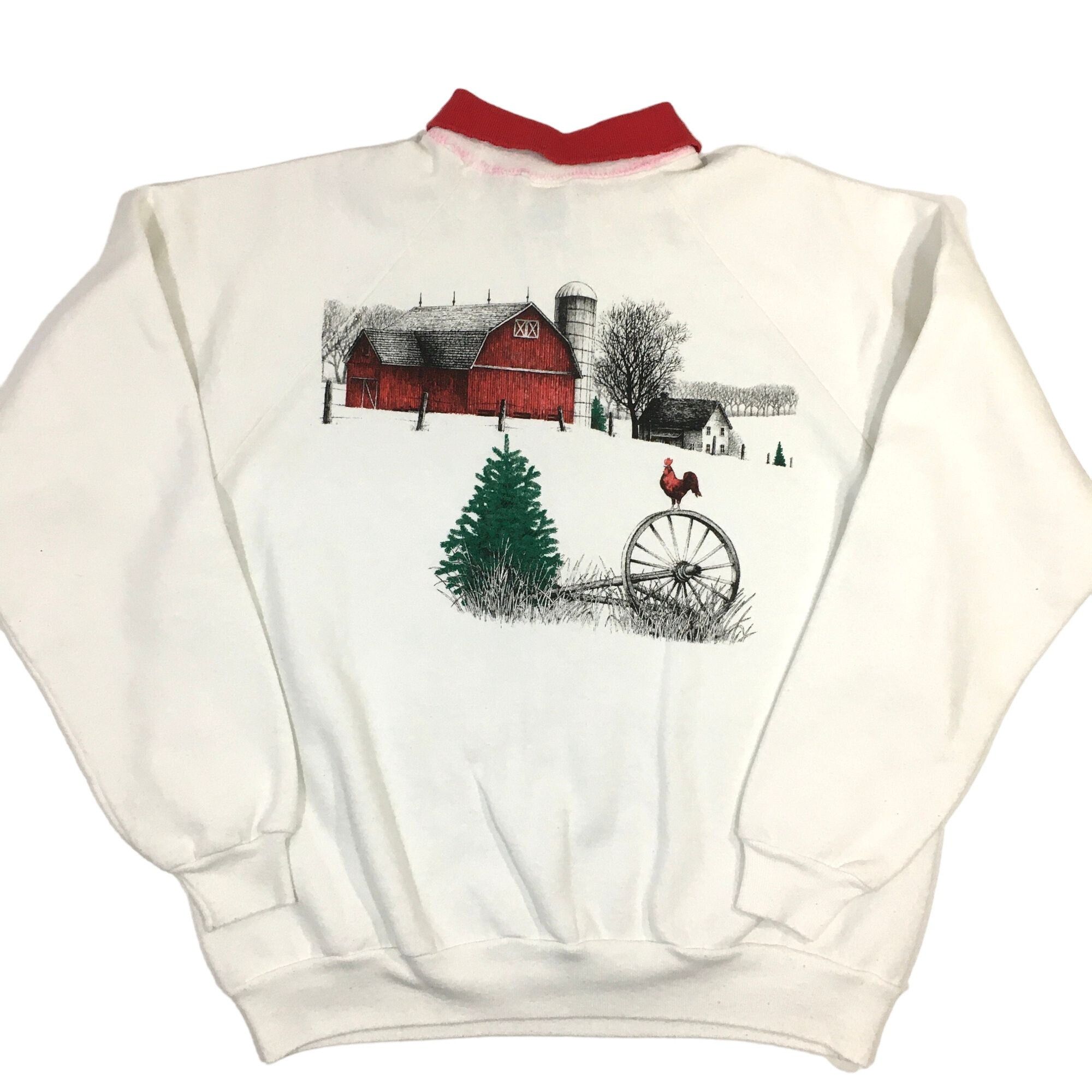Hanes Vtg US Mail Pouch TOBACCO BARN Christmas Red Cardinals Shirt Size XL / US 12-14 / IT 48-50 - 3 Thumbnail