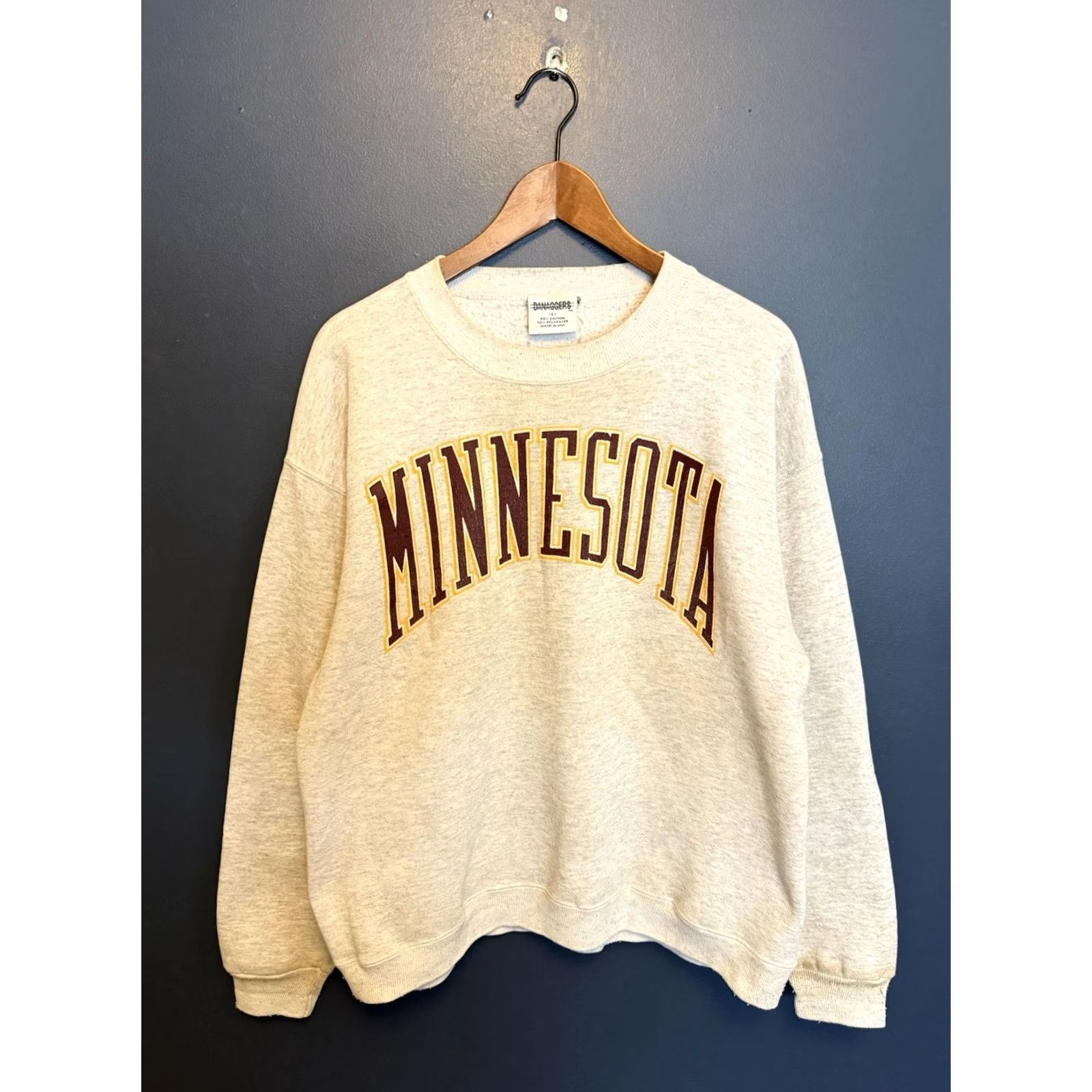 Vintage VINTAGE University Of Minnesota College Gray Sweatshirt Sweatshirt L Mens 90s Pullover Gray Size US L / EU 52-54 / 3 - 3 Thumbnail
