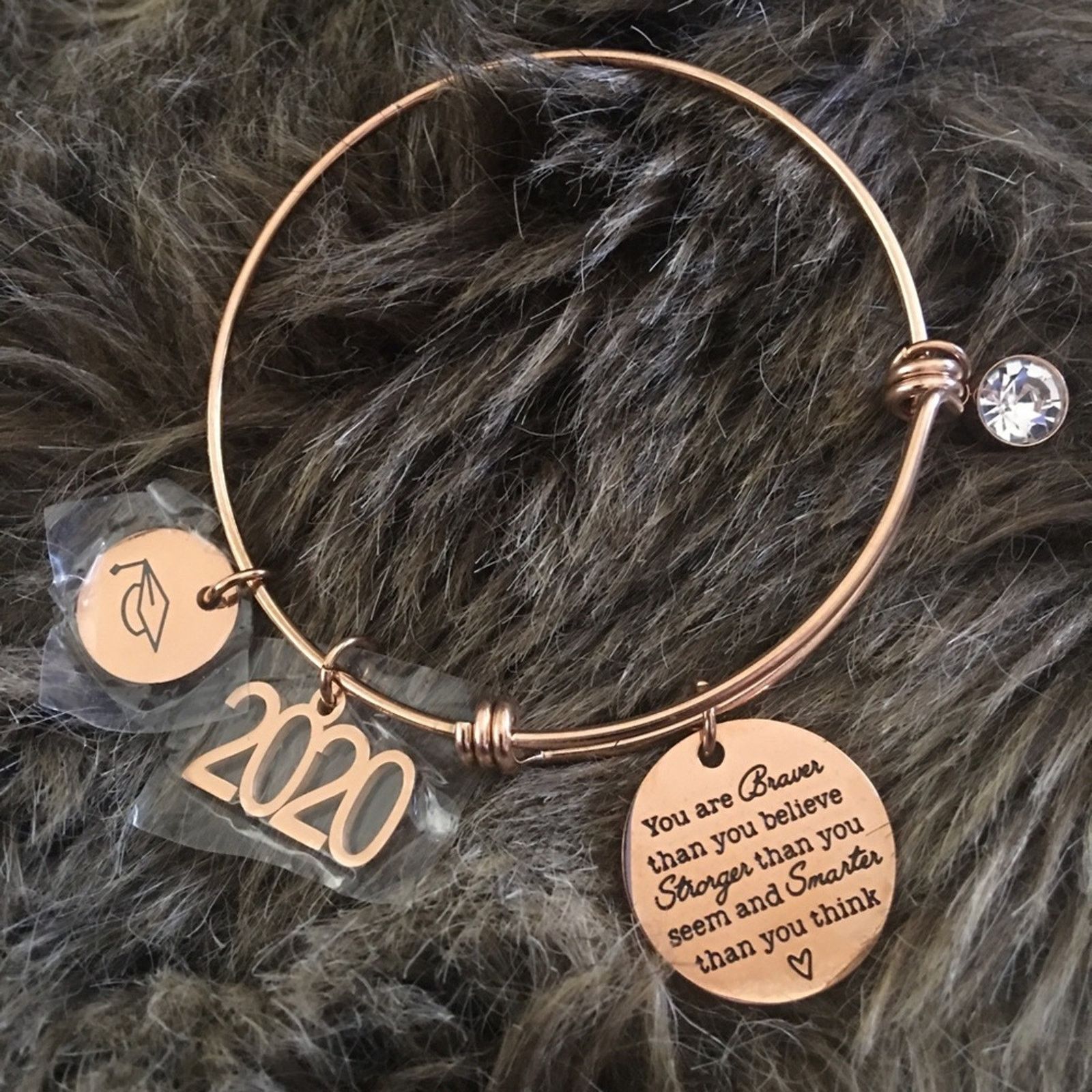 Jewelry Azora gold plated graduate charm adjustable bangle Size ONE SIZE - 1 Thumbnail
