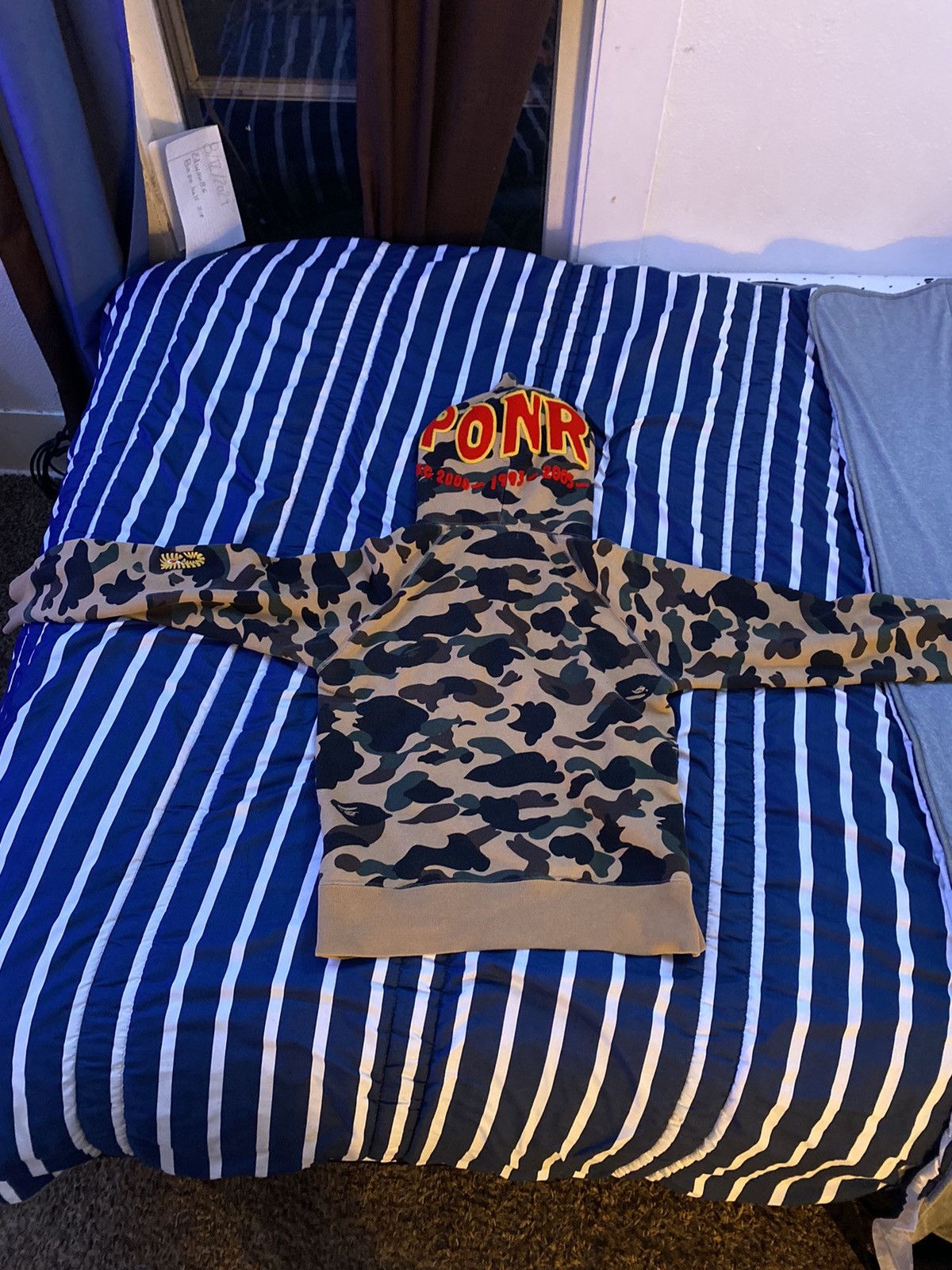 Bape 1ST CAMO PONR SHARK HALF ZIP HOODIE Size US S / EU 44-46 / 1 - 3 Thumbnail