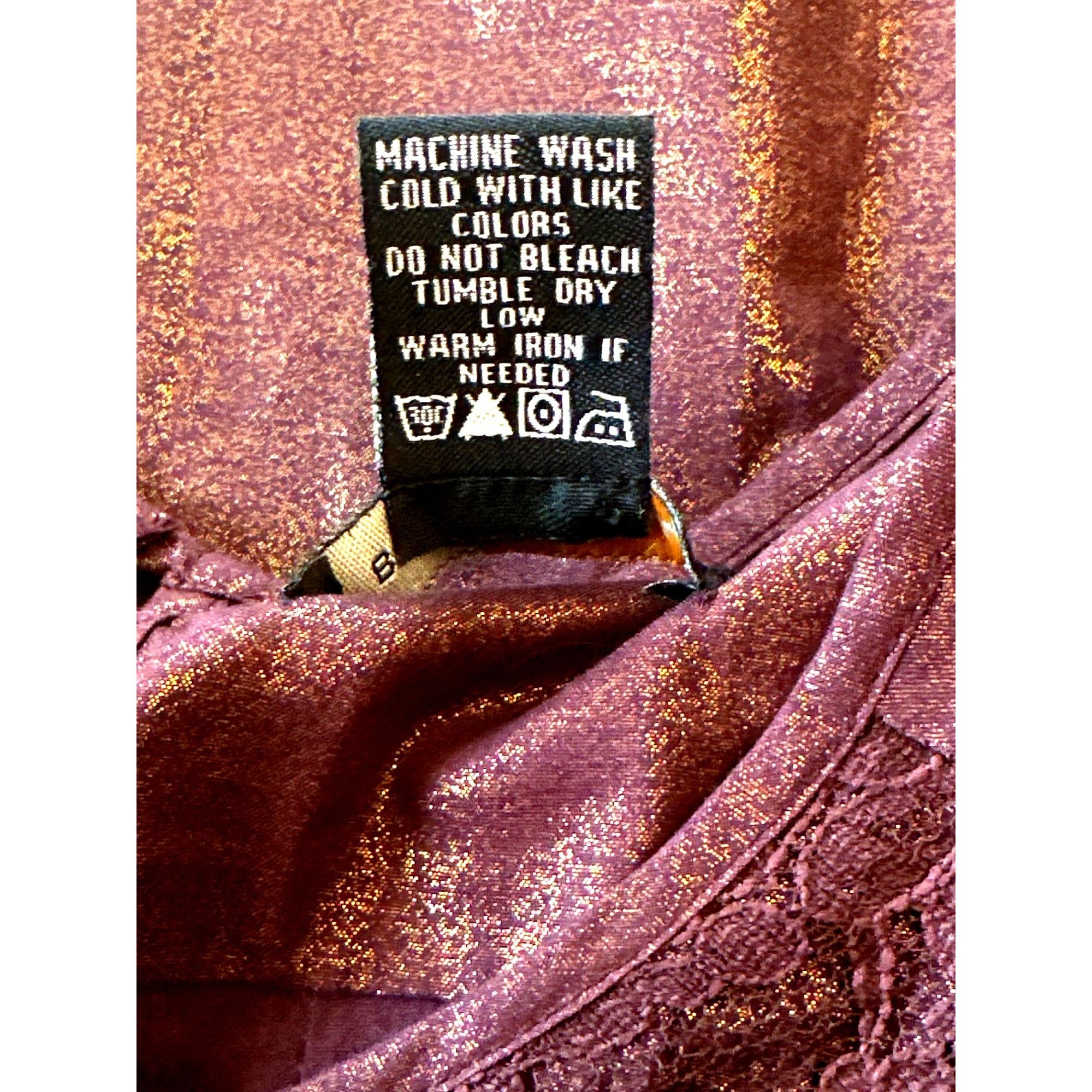 Bcbgmaxazria BCBGMAXAZRIA Metallic Purple and Gold Cotton Blouse With Lac Size M / US 6-8 / IT 42-44 - 4 Thumbnail