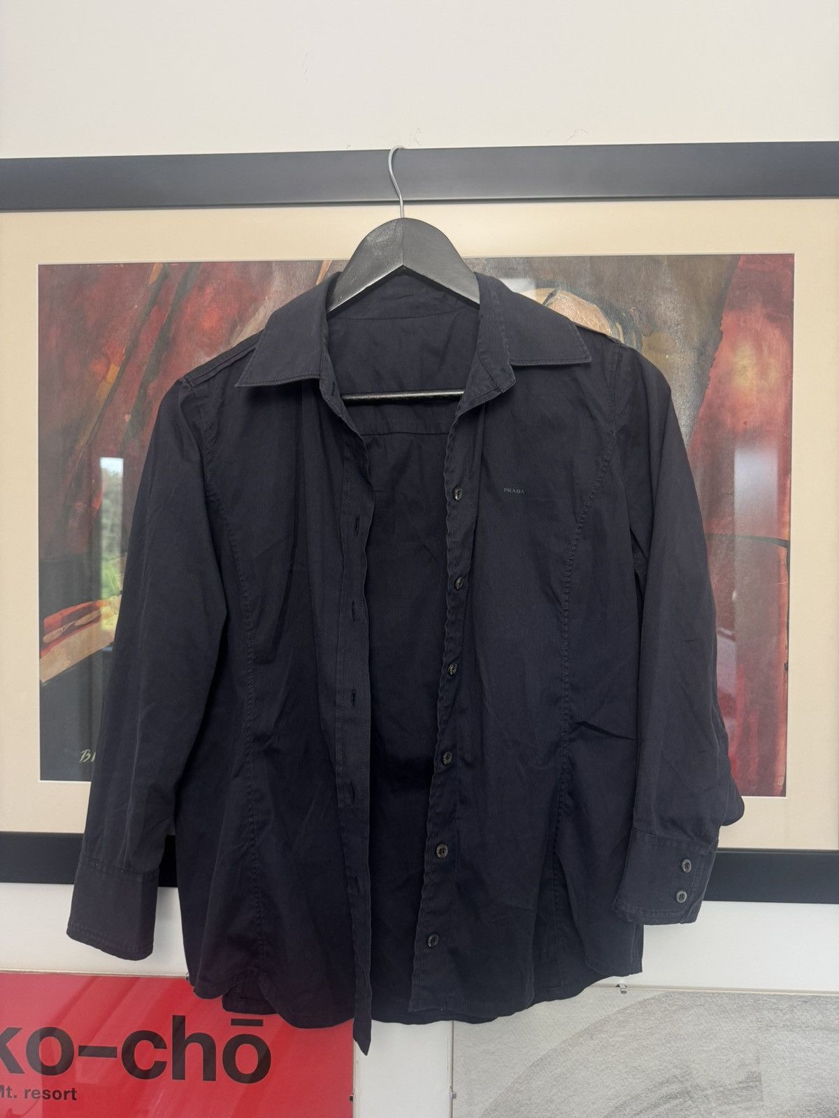 Prada Prada Button Up Designer Luxury Women Mini Logo Shirt Rare Size S / US 4 / IT 40 - 4 Thumbnail