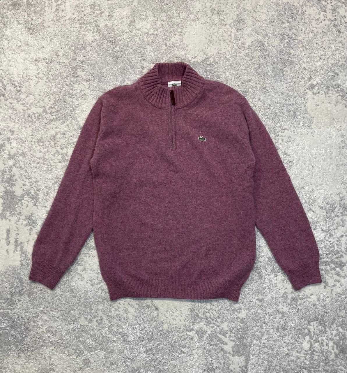 Lacoste Vintage Lacoste Wool Half Zip Sweater Burgundy Size 5 (L) Size US L / EU 52-54 / 3 - 1 Thumbnail