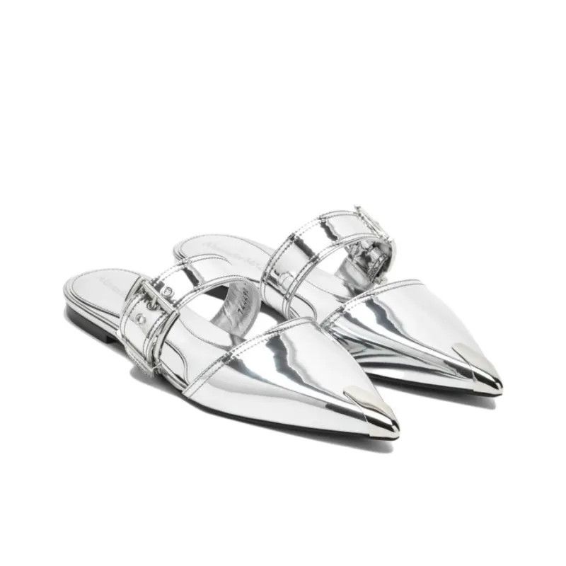 Alexander McQueen o1y0225 Mules in Silver Size US 6 / IT 36 - 2 Thumbnail