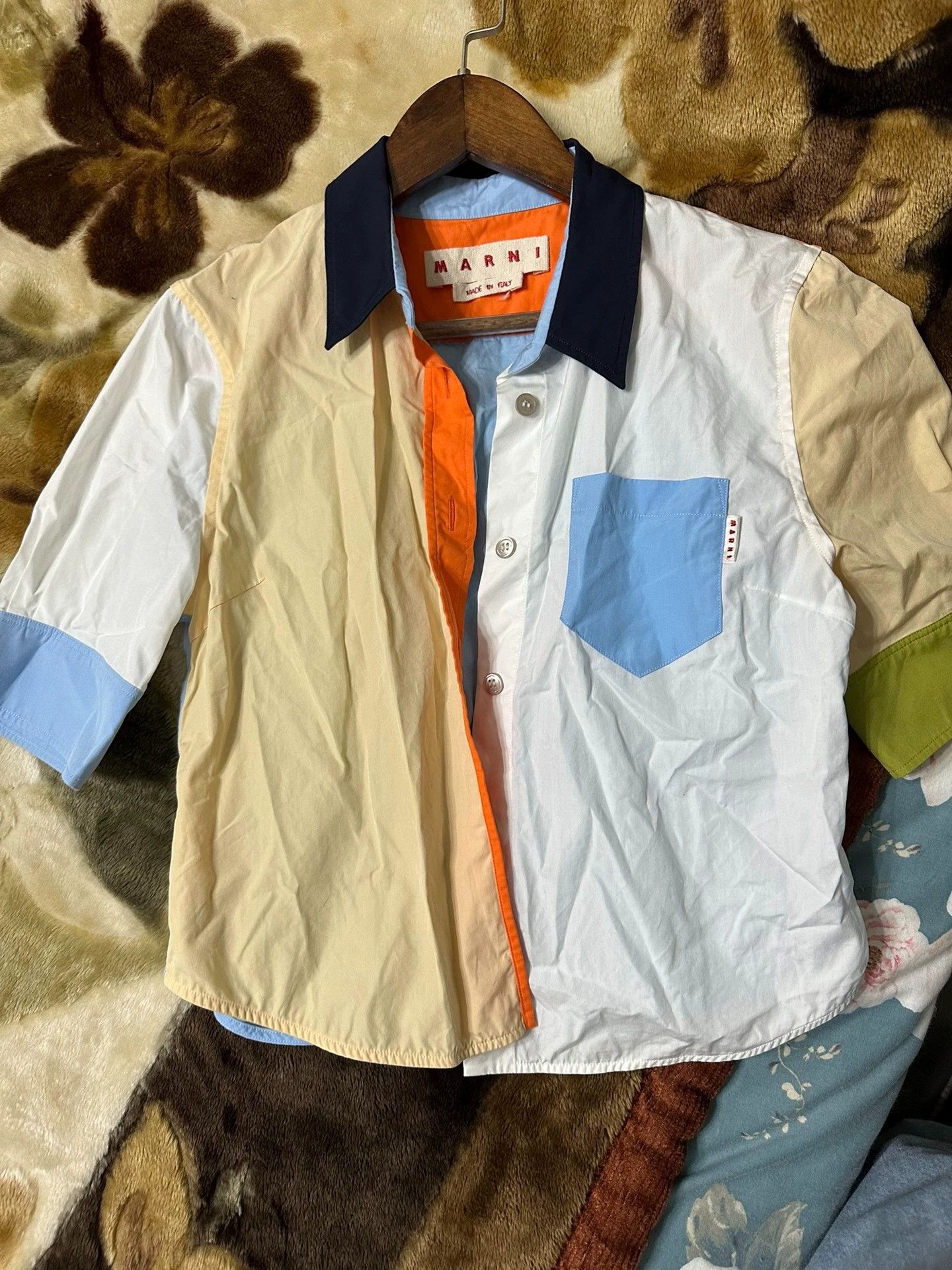 Marni Marni color blocked cute cropped short-sleeve shirt Size XS / US 0-2 / IT 36-38 - 2 Thumbnail