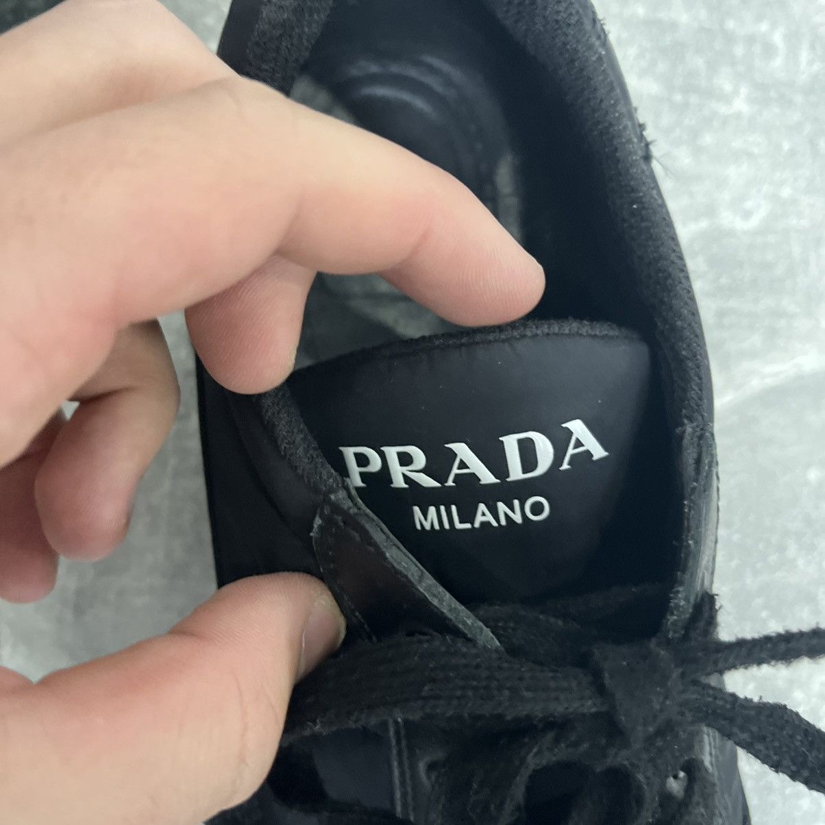 Prada Prada Milano Black Leather Shoes Trainers Prax Size US 7.5 / EU 40-41 - 12 Thumbnail