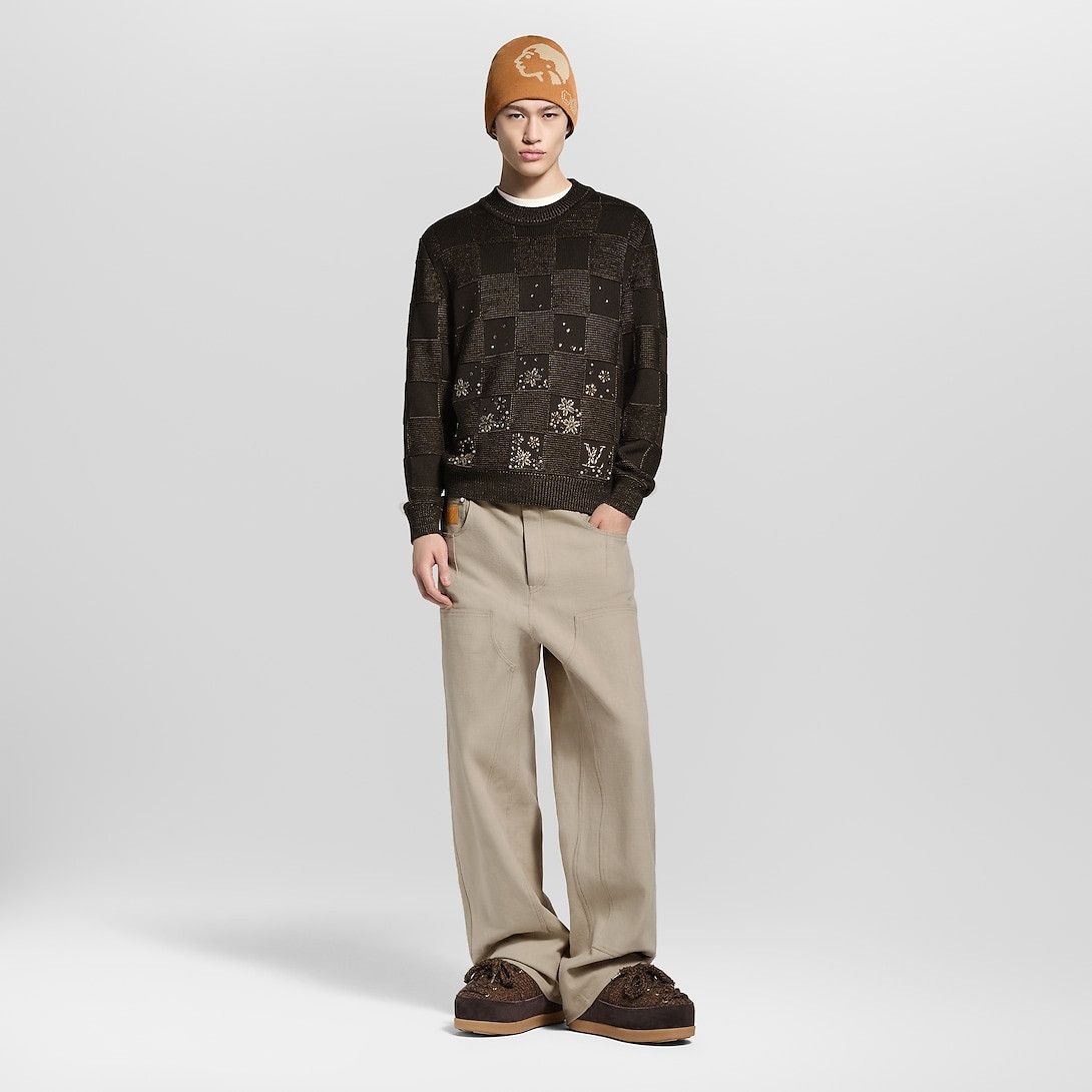 Louis Vuitton Damier Embroidered Long-Sleeved Crewneck Size US M / EU 48-50 / 2 - 4 Thumbnail