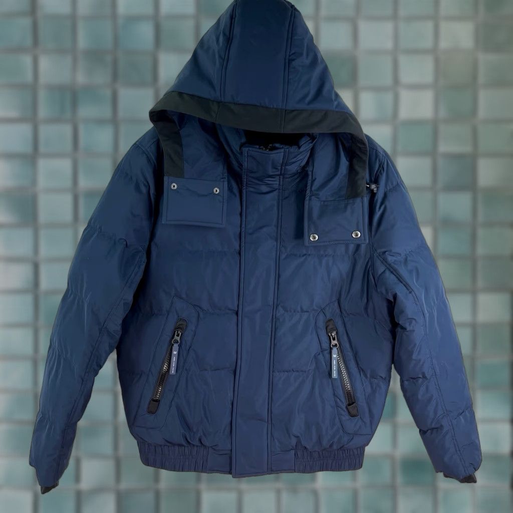 Andrew Marc Andrew Marc New York Men's Milton Hooded Down Parka Blue S Removable Liner Mens Size US S / EU 44-46 / 1 - 1 Thumbnail