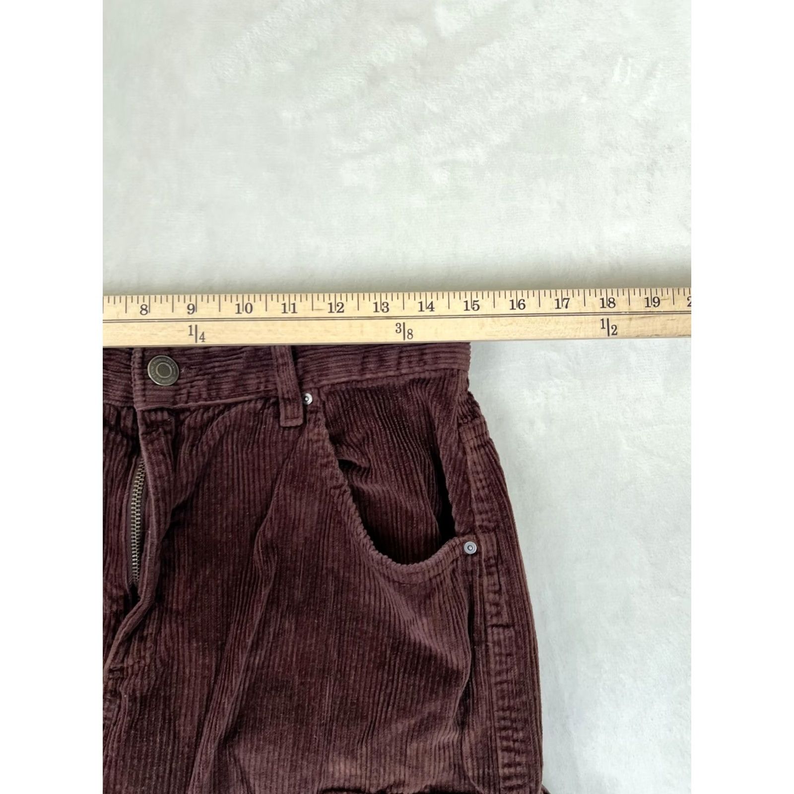 Cotton On Cotton On Jeans Womens Wide-Leg Cargo Corduroy Brown Dark Wash 8 Baggy 5-Pocket Zipper Button Inseam 30 in Size 30" / US 8 / IT 44 - 4 Thumbnail