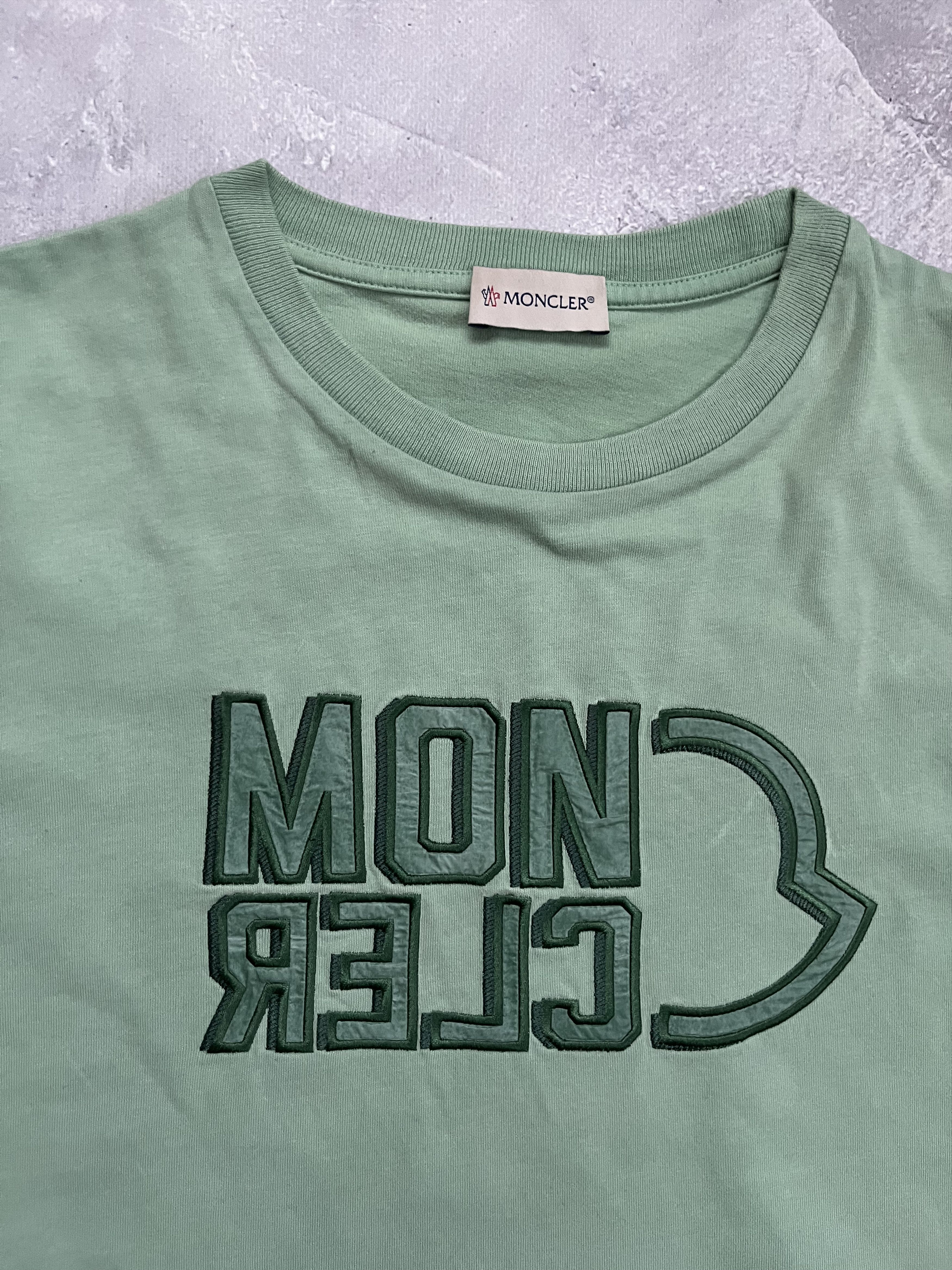Moncler MONCLER SS Big Logo T-Shirt Green Crewneck Cotton Size US XS / EU 42 / 0 - 2 Thumbnail