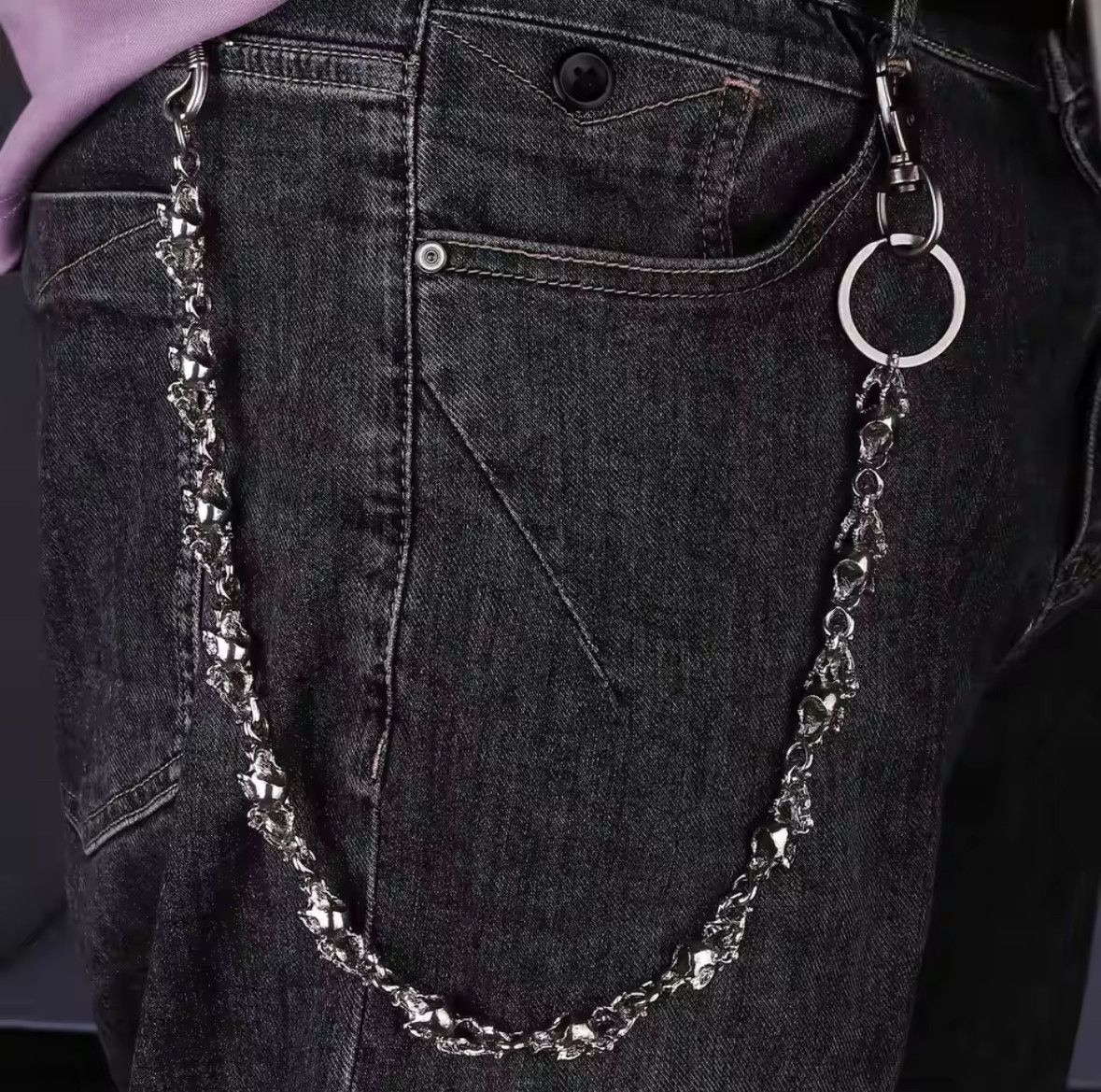 Other Gothic Punk Pants Skull Ghost Chain Wallet Belt Chain Size ONE SIZE - 2 Thumbnail