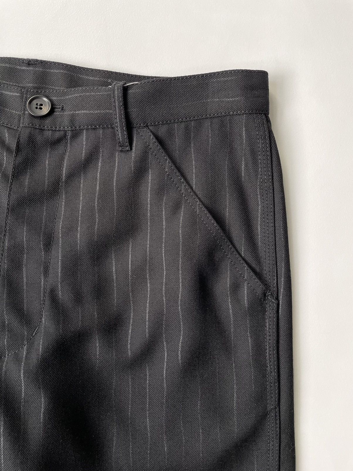 Comme des Garcons Black Pinstripe Wool Utility Trousers Size US 32 / EU 48 - 5 Thumbnail
