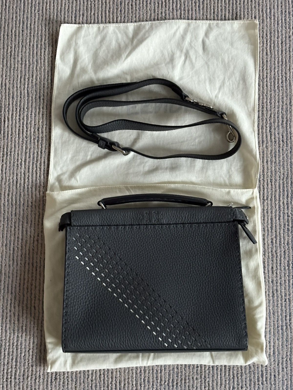 Gray Selleria Peekaboo 2Way Shoulder Bag