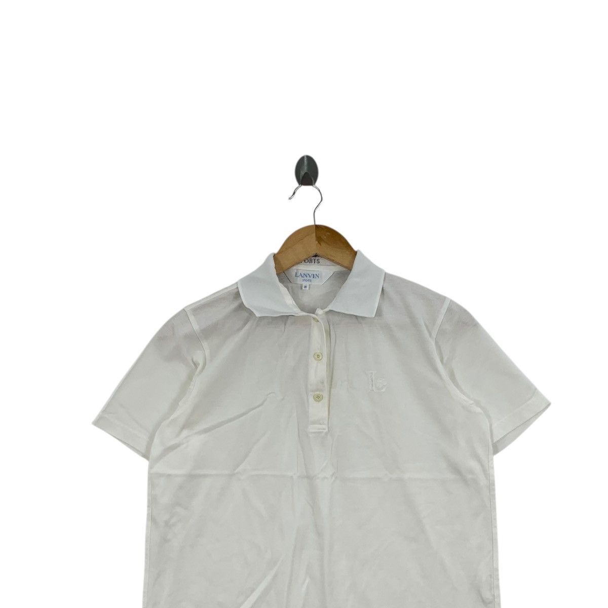 Lanvin Vintage 90s LANVIN PARIS SPORTS Collection White Polo Tee Size S / US 4 / IT 40 - 2 Thumbnail