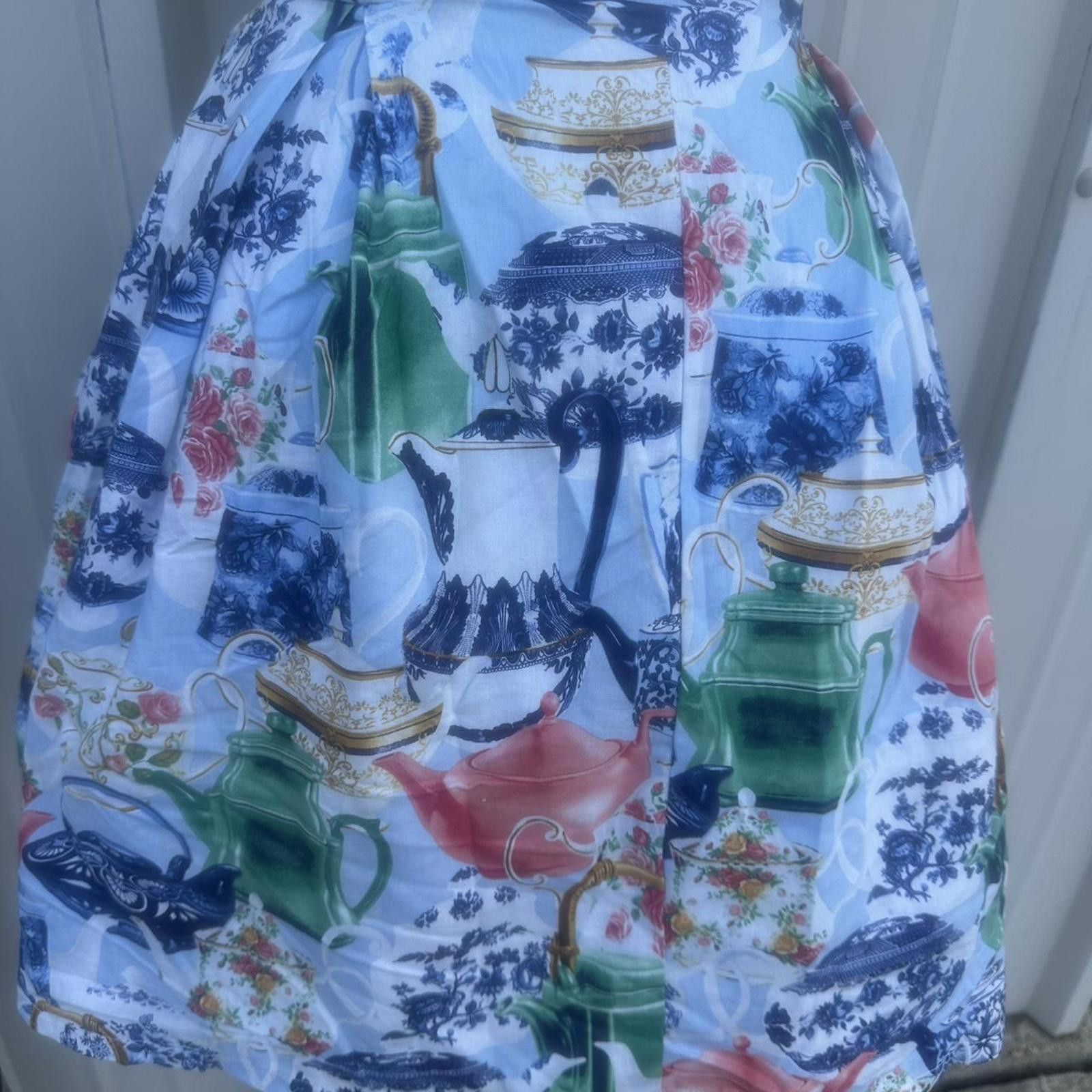 Other Blue and white tea party skirt with pockets #cottagecore Size 28" / US 6 / IT 42 - 1 Thumbnail