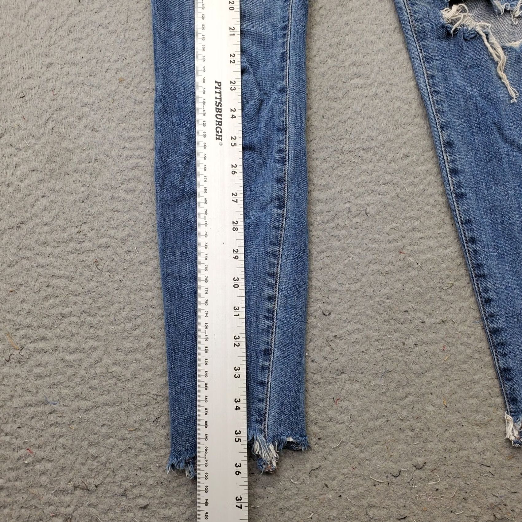 Vintage Joe's Jeans Womens 26 Blue Denim Stretch Ankle Skinny High Rise Jeans - 5-Pocket, Distressed Boho Size 26" / US 2 / IT 38 - 3 Thumbnail
