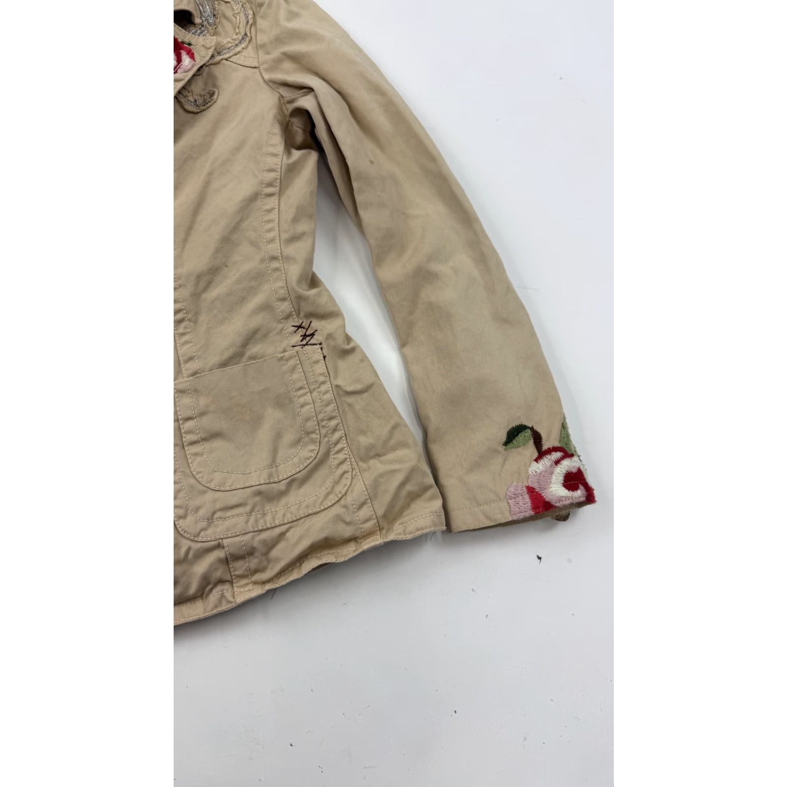 Johnny Was Johnny Was Blazer Womens XS Khaki Embroidered Floral Boho JW Los Angeles Size XS / US 0-2 / IT 36-38 - 4 Thumbnail