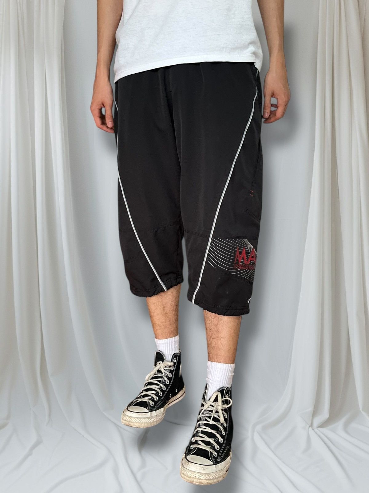 Nike × Vintage Vintage Y2K NIKE Black Shorts Pants Blokecore 00s Style Size US 32 / EU 48 - 1 Thumbnail