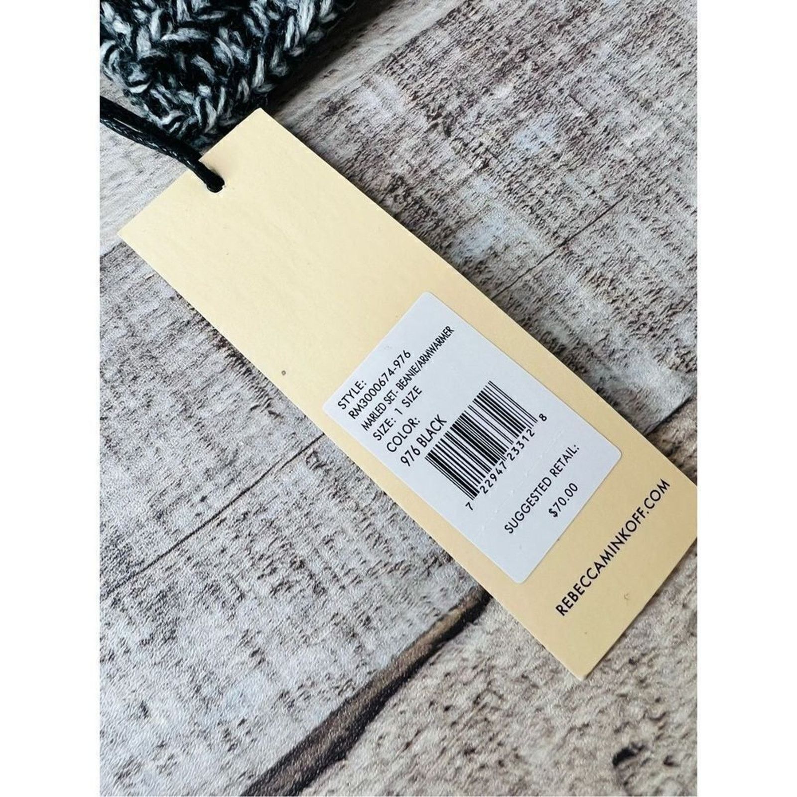 Rebecca Minkoff Rebecca Minkoff Black Marled Arm Warmers + Knit Beanie OS Size ONE SIZE - 5 Thumbnail