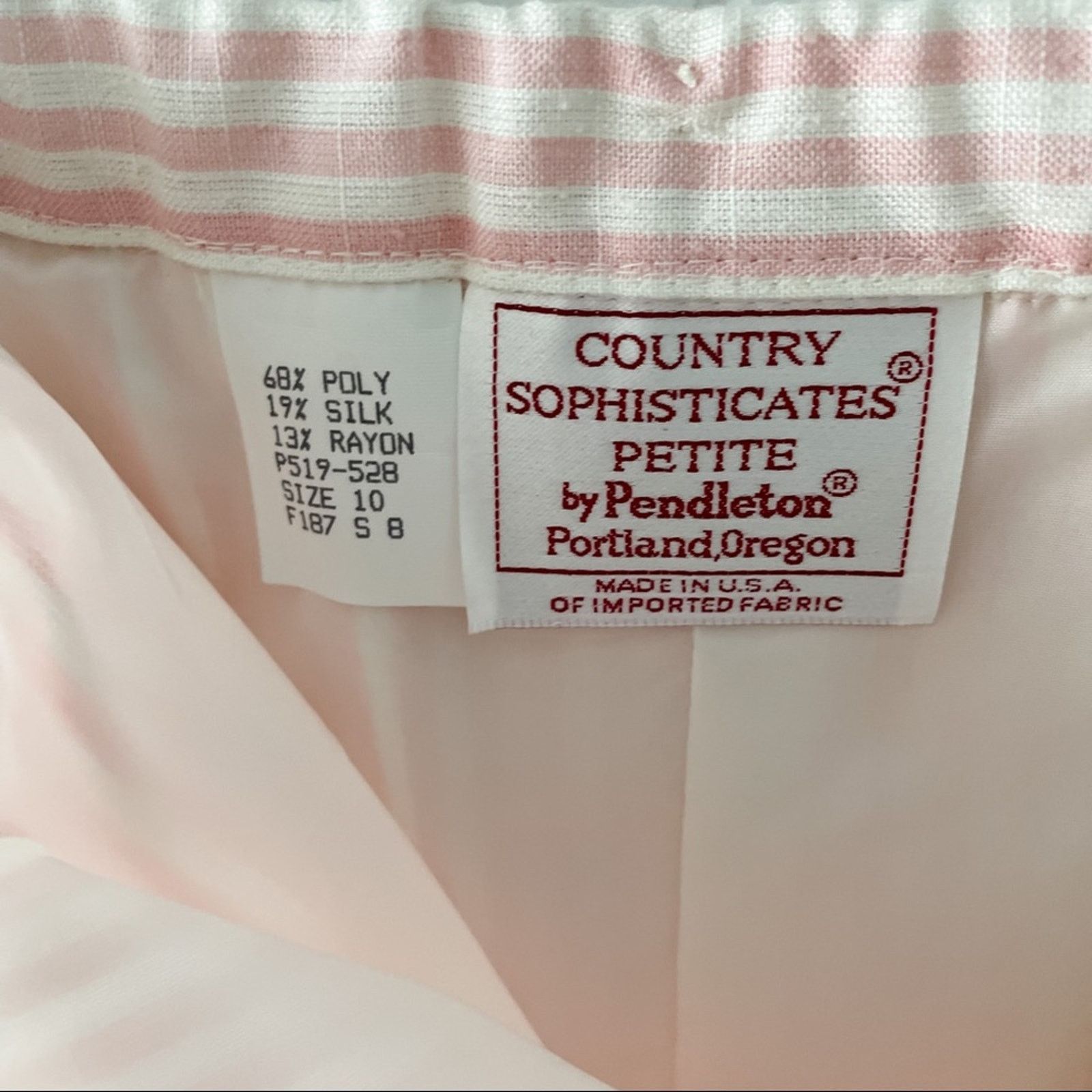 Pendleton × Vintage Pendleton Vintage Silk Blend Pink Pinstripe Skirt size 6 Size 28" / US 6 / IT 42 - 5 Thumbnail
