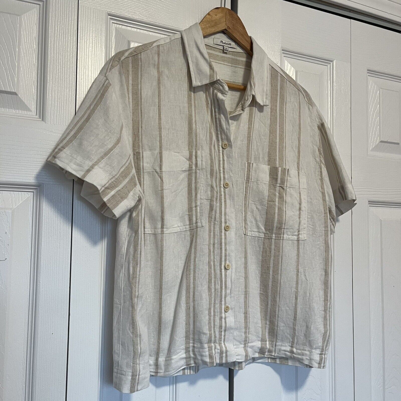 Madewell Madewell Linen Blend Short Sleeve Button Shirt Medium Size M / US 6-8 / IT 42-44 - 2 Thumbnail