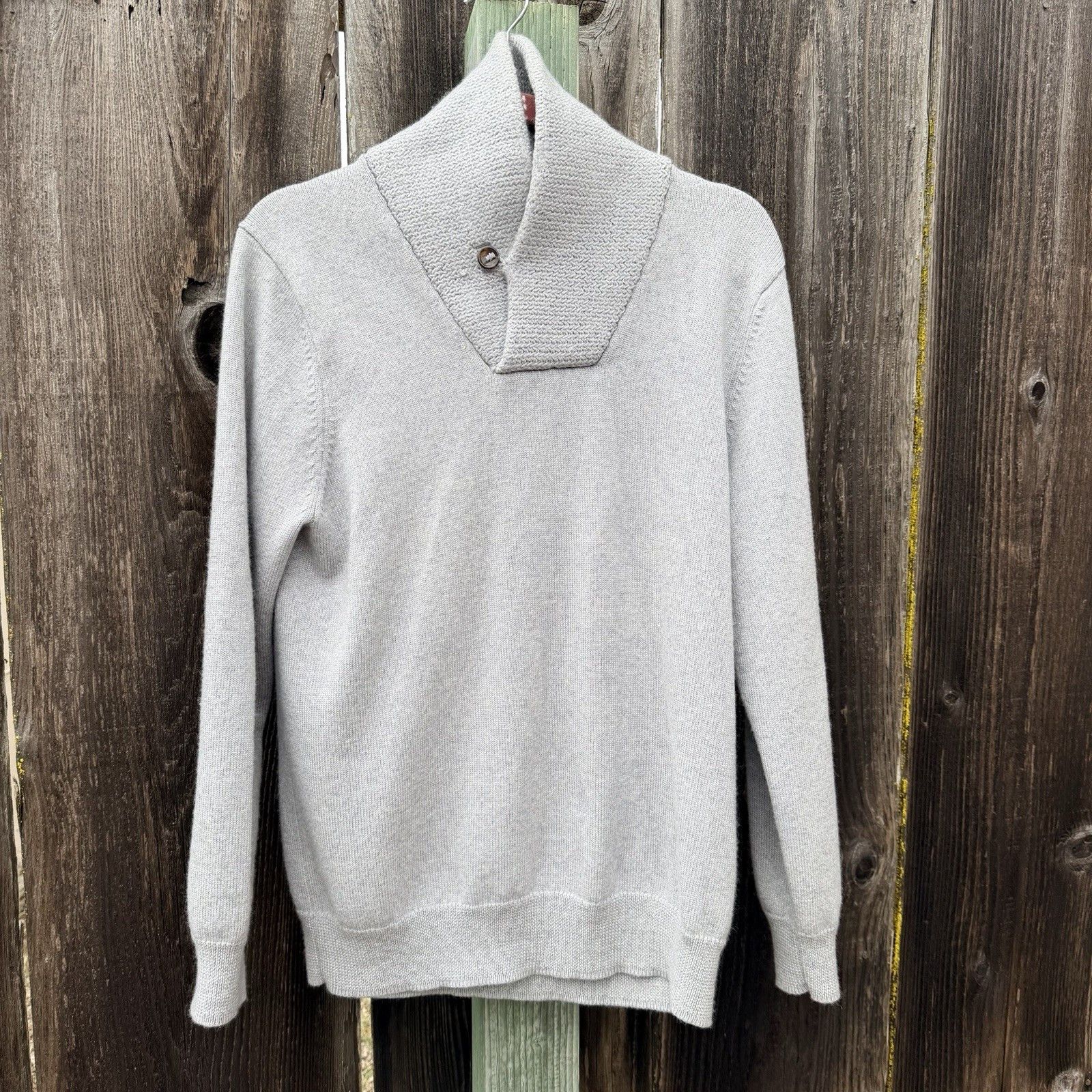 G/FORE G/FORE Merino Wool Shawl Collar Sweater Gray Pullover M Size US M / EU 48-50 / 2 - 2 Thumbnail