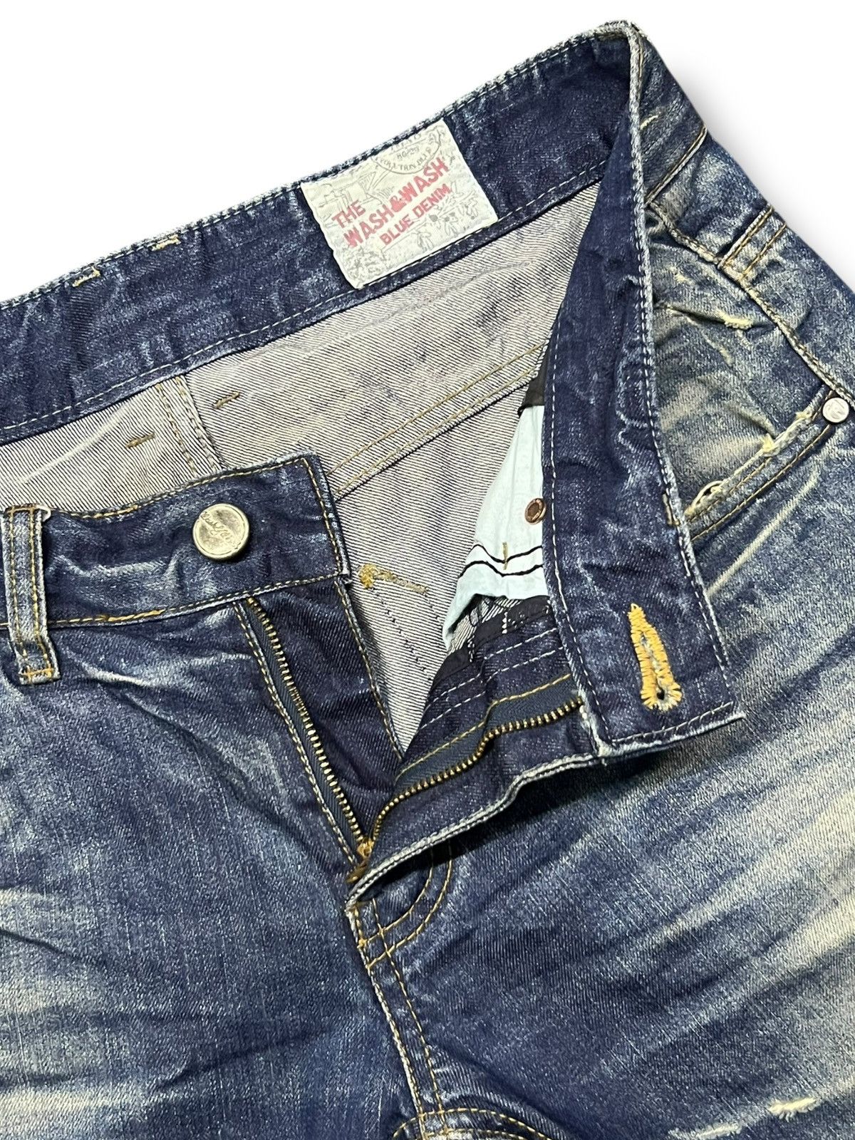 Japanese Brand Vintage The Wash & Wash Blue Denim - Mud Wash Jeans Size US 32 / EU 48 - 9 Thumbnail