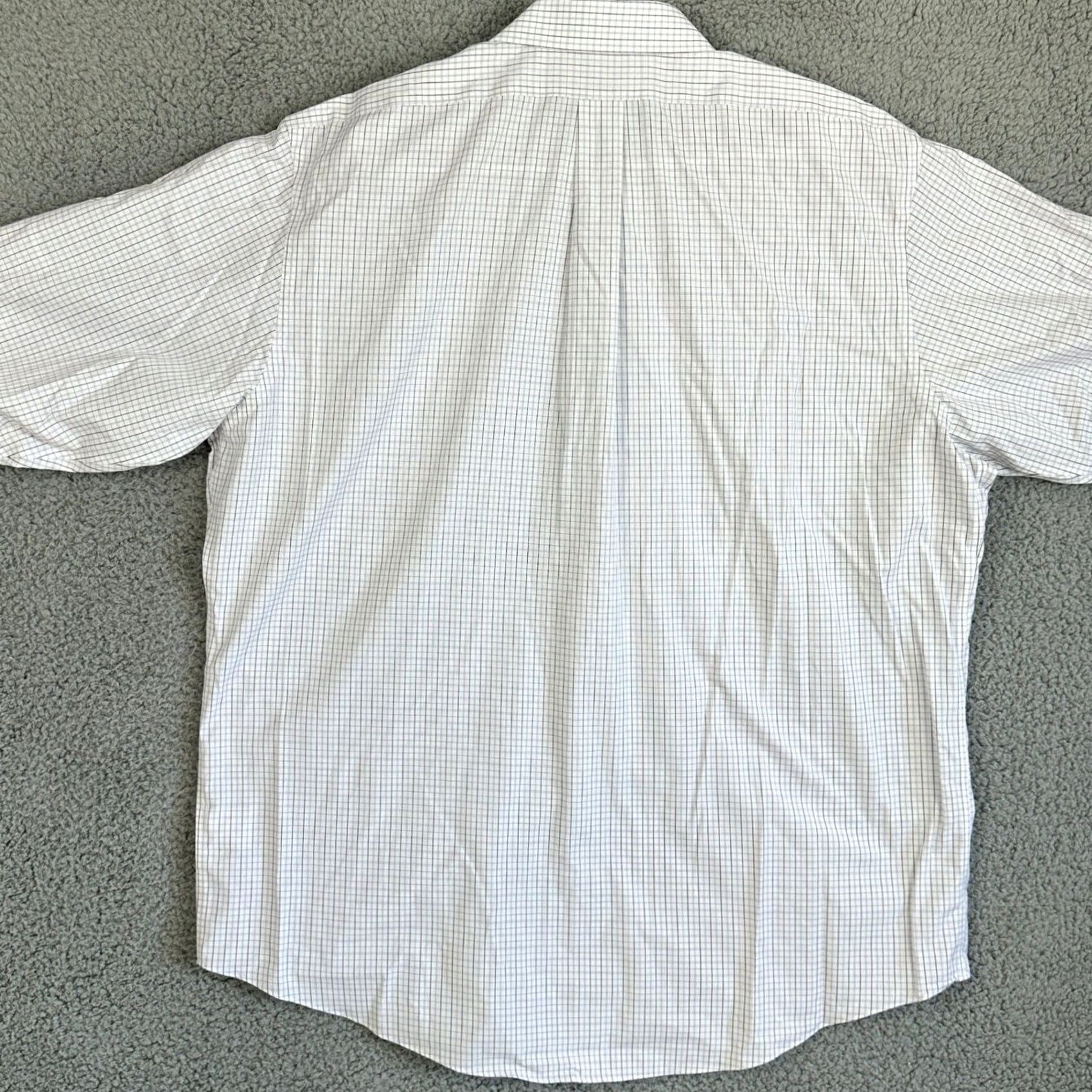 Brooks Brothers Brooks Brothers Madison Shirt Dress Men 17.5-33 White Plaid Supima Cotton Shirt Dress Mens Slim White Maroon 96% Supima 4% Spandex Size 48R - 2 Thumbnail