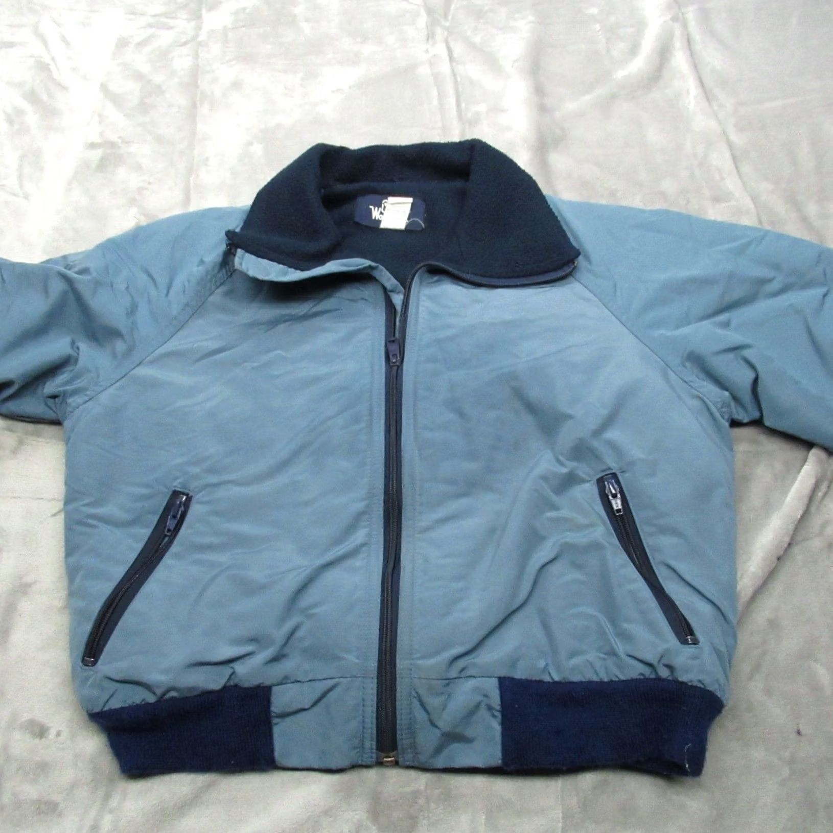 Vintage VINTAGE Woolrich Jacket Women L Blue Nylon Bomber Zip Pockets Fleece Lined Insulated Casual Autumn Winter Spring Size L / US 10 / IT 46 - 4 Thumbnail