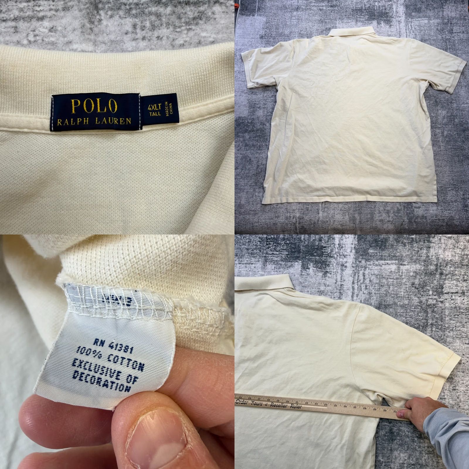 Polo Ralph Lauren Polo Ralph Lauren Shirt Mens 4XLT Ivory Cream Polo Knit Cotton Pony Pique Casual Short Sleeve Collared Pullover Polo/Shirt Size US XXL / EU 58 / 5 - 8 Thumbnail