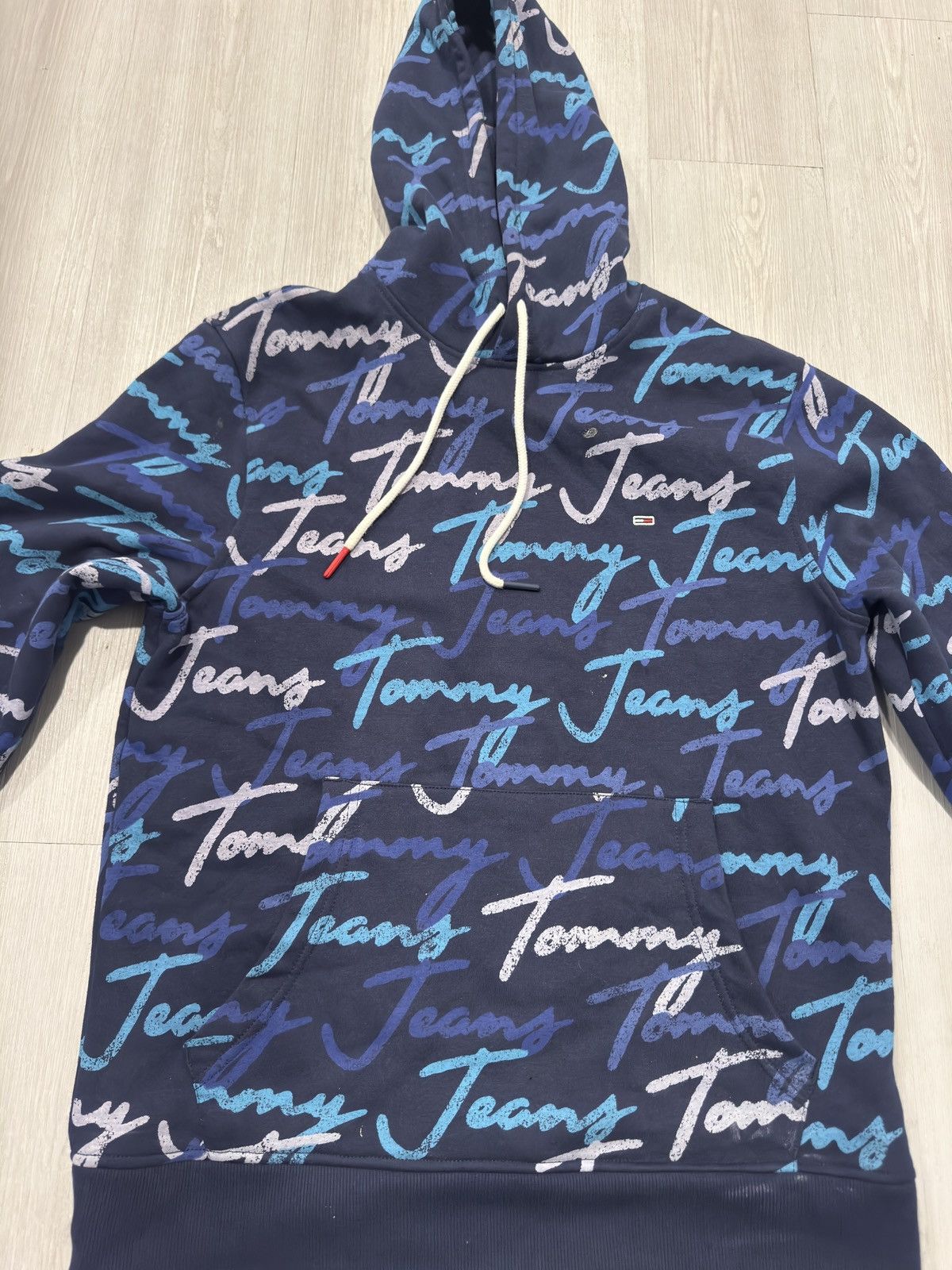 Tommy Hilfiger × Vintage Navy Multi Tommy Hilfiger Hoodie Size US M / EU 48-50 / 2 - 3 Thumbnail