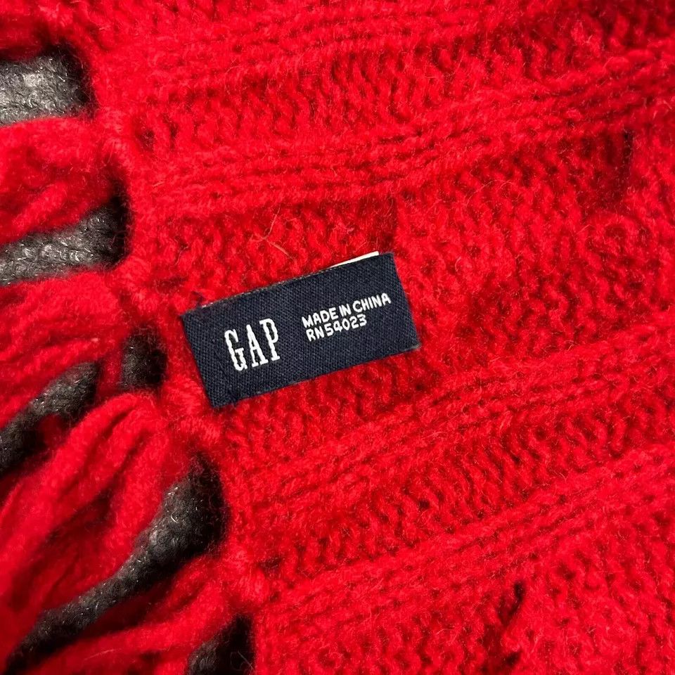 Gap Gap Scarf Womens Red Chunky Knit Lambswool Winter Adults Size ONE SIZE - 3 Thumbnail
