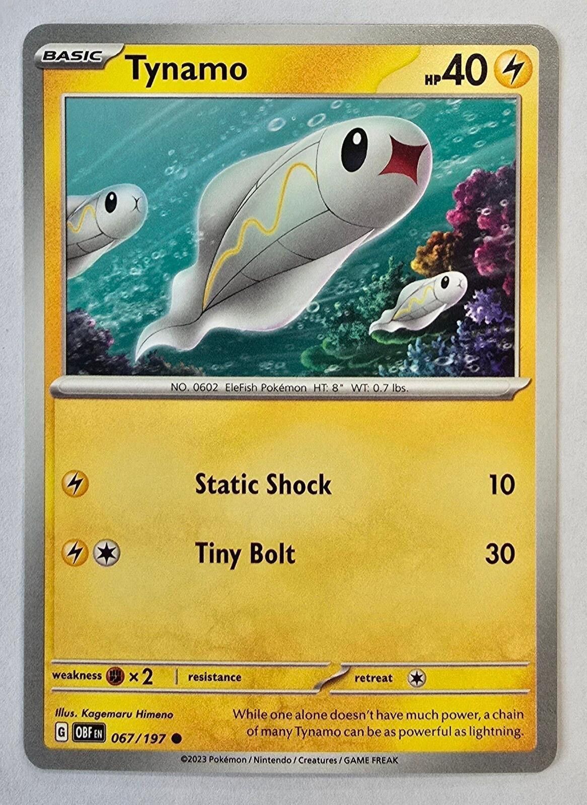 Pokemon Tynamo (067/197) from Obsidian Flames Size ONE SIZE - 1 Thumbnail