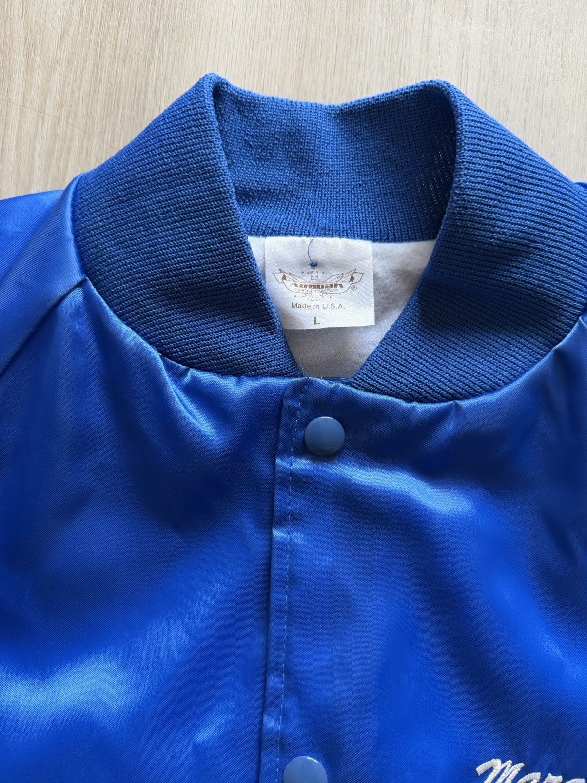 Vintage Vintage Auburn Satin Bomber Horse Spurs Sz L Made In USA Size US L / EU 52-54 / 3 - 7 Thumbnail