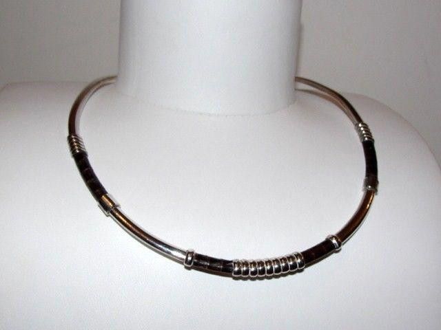 Handmade Sterling Silver Mexican Snakeskin Collar Necklace Size ONE SIZE - 1 Thumbnail