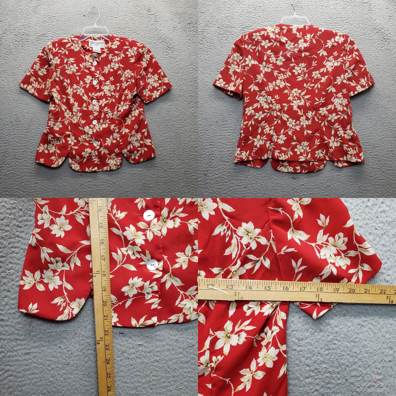 Vintage Jessica Howard 2 Piece Skirt Suit Womens Petites 6P Multi Floral Shoulder Pads Skirt Set Size 6P Womens Size 28" / US 6 / IT 42 - 8 Thumbnail