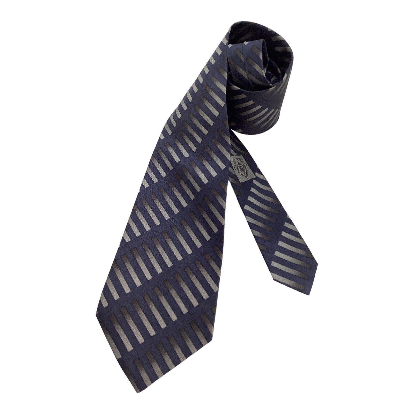 Gucci GUCCI Blue Striped Luxury Designer Silk Tie Made In Italy W: Size ONE SIZE - 2 Thumbnail