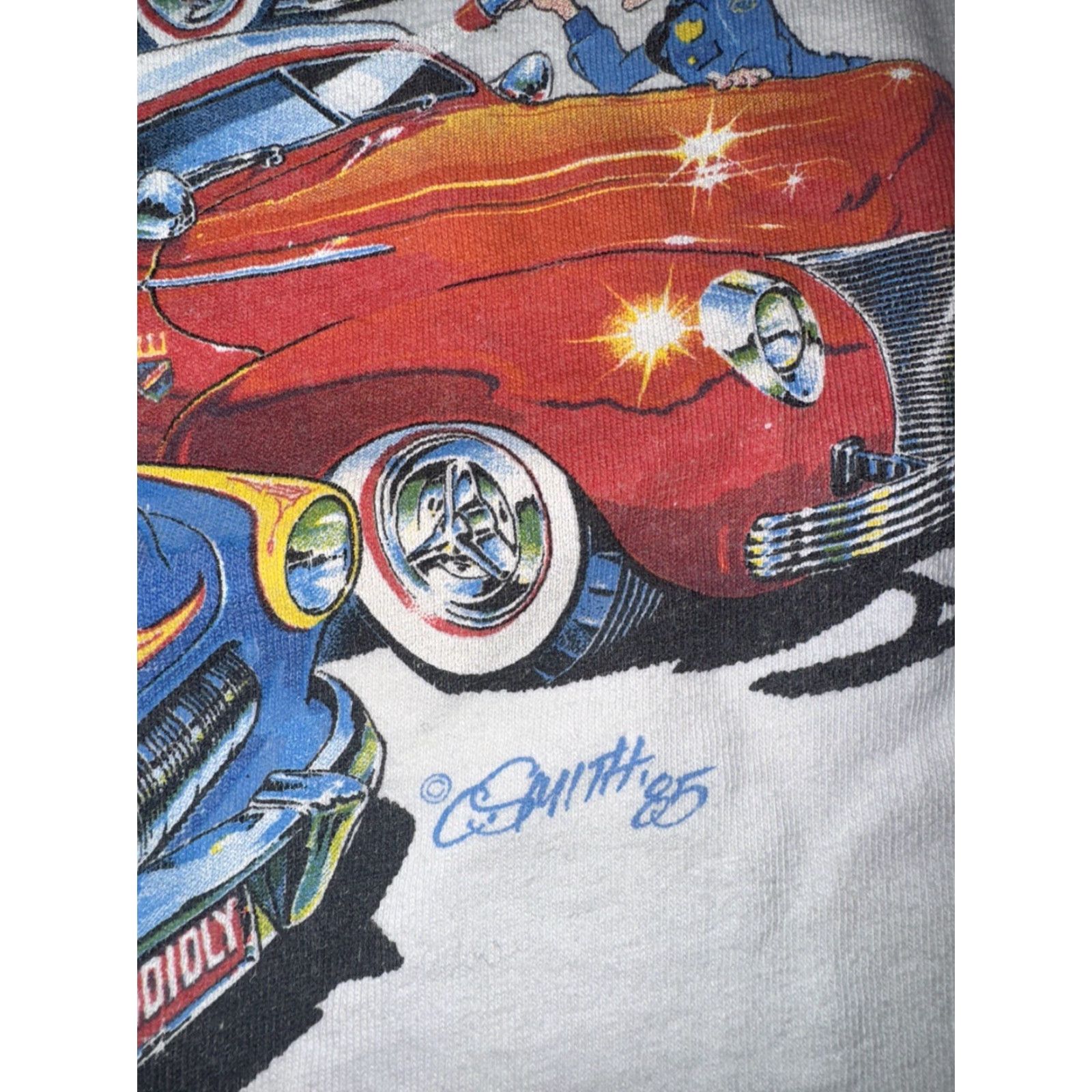 Vintage VINTAGE Stedman T-Shirt 1985 80s Drive-In Car Show Single Stitch White Mens M Cotton Classic Rock N Roll Chevy Ford Cars Theme Size US M / EU 48-50 / 2 - 4 Thumbnail