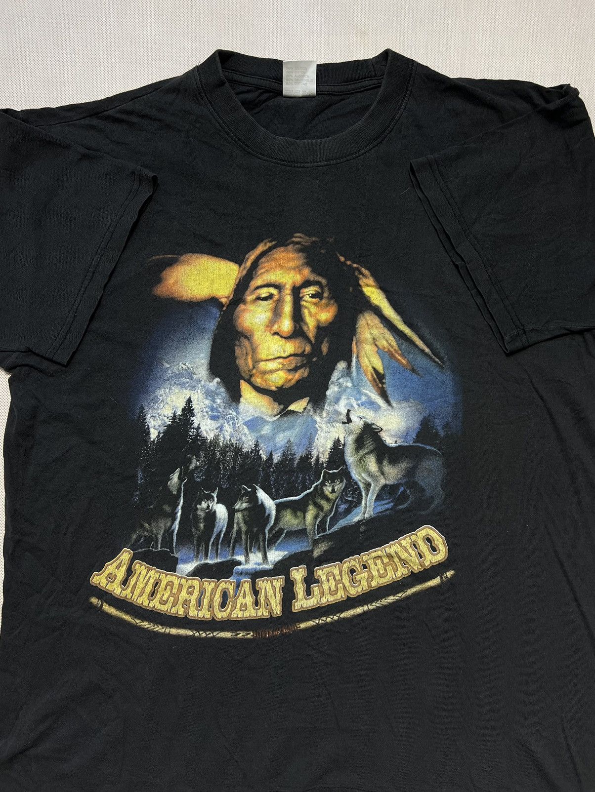 Band Tees × Vintage Tshirt American Legend indian wolf vintage 90’s Size US L / EU 52-54 / 3 - 1 Thumbnail